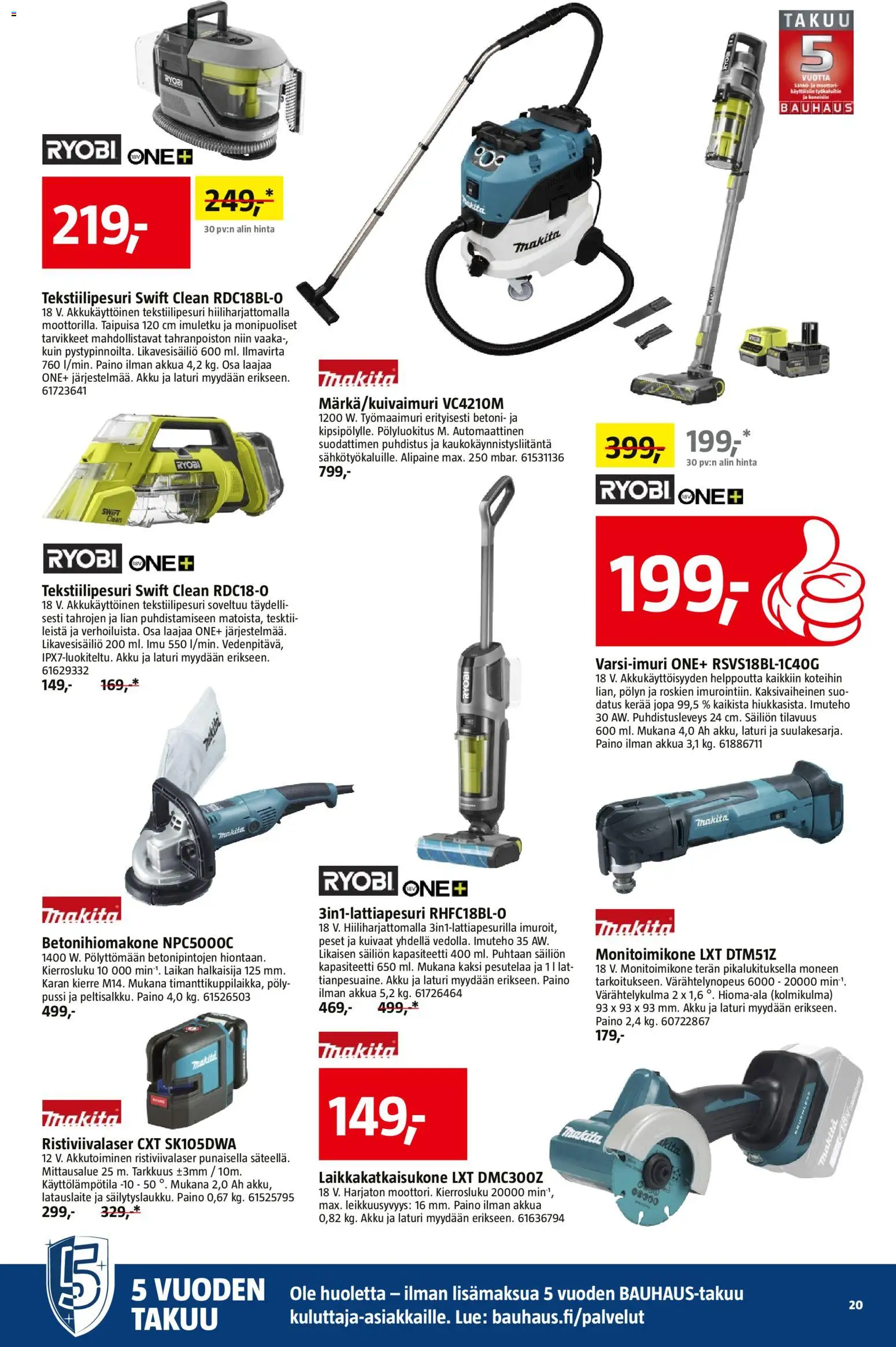 Bauhaus tarjoukset – voimassa 29.10.2025 alkaen | Sivu: 20 | Tuotteet: Vaaka, Monitoimikone, Akku, Laturi