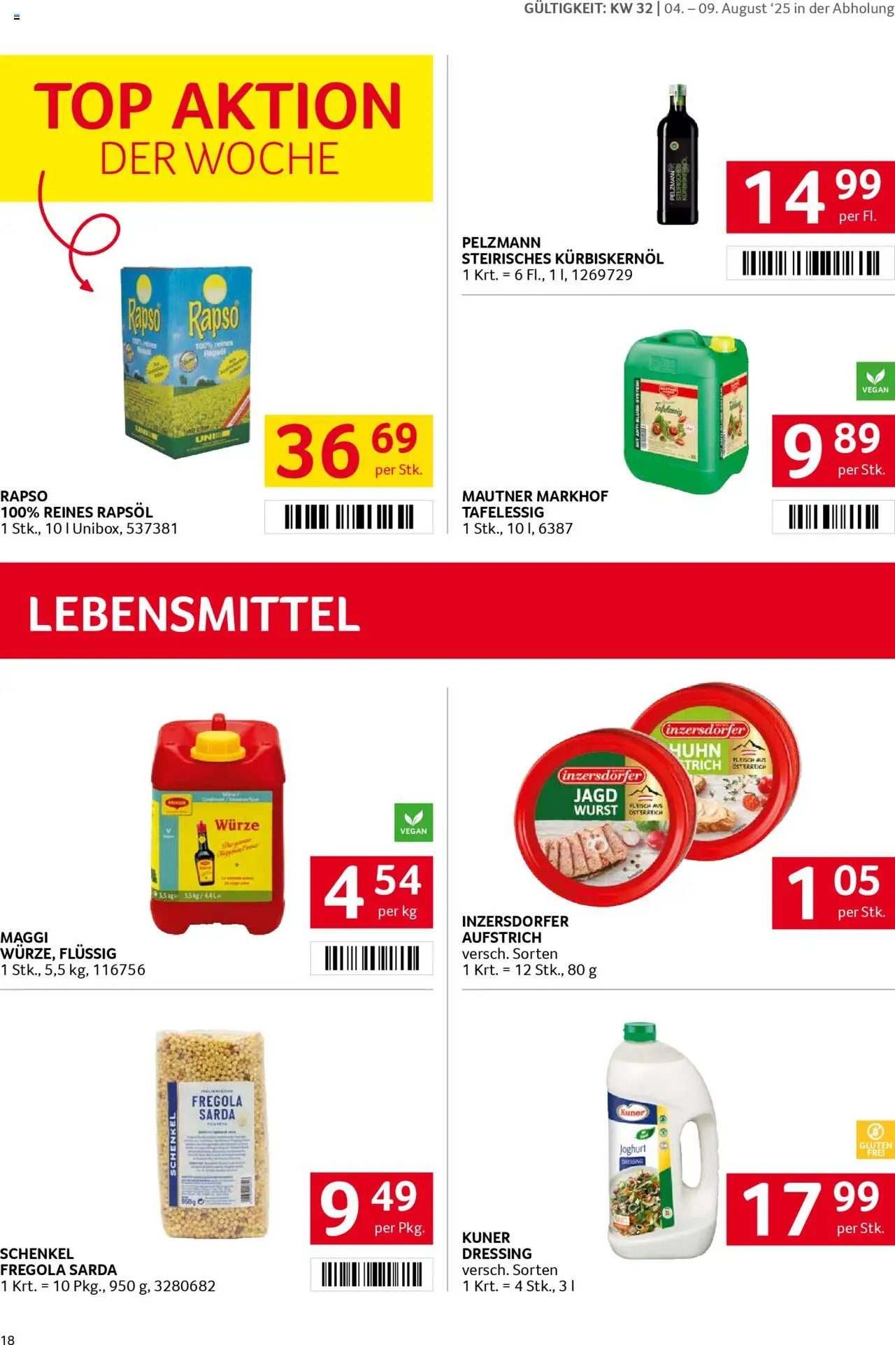 Transgourmet Flugblatt gültig ab 03.08.2025 | Seite: 16 | Produkte: Wurst, Libacomb, Joghurt