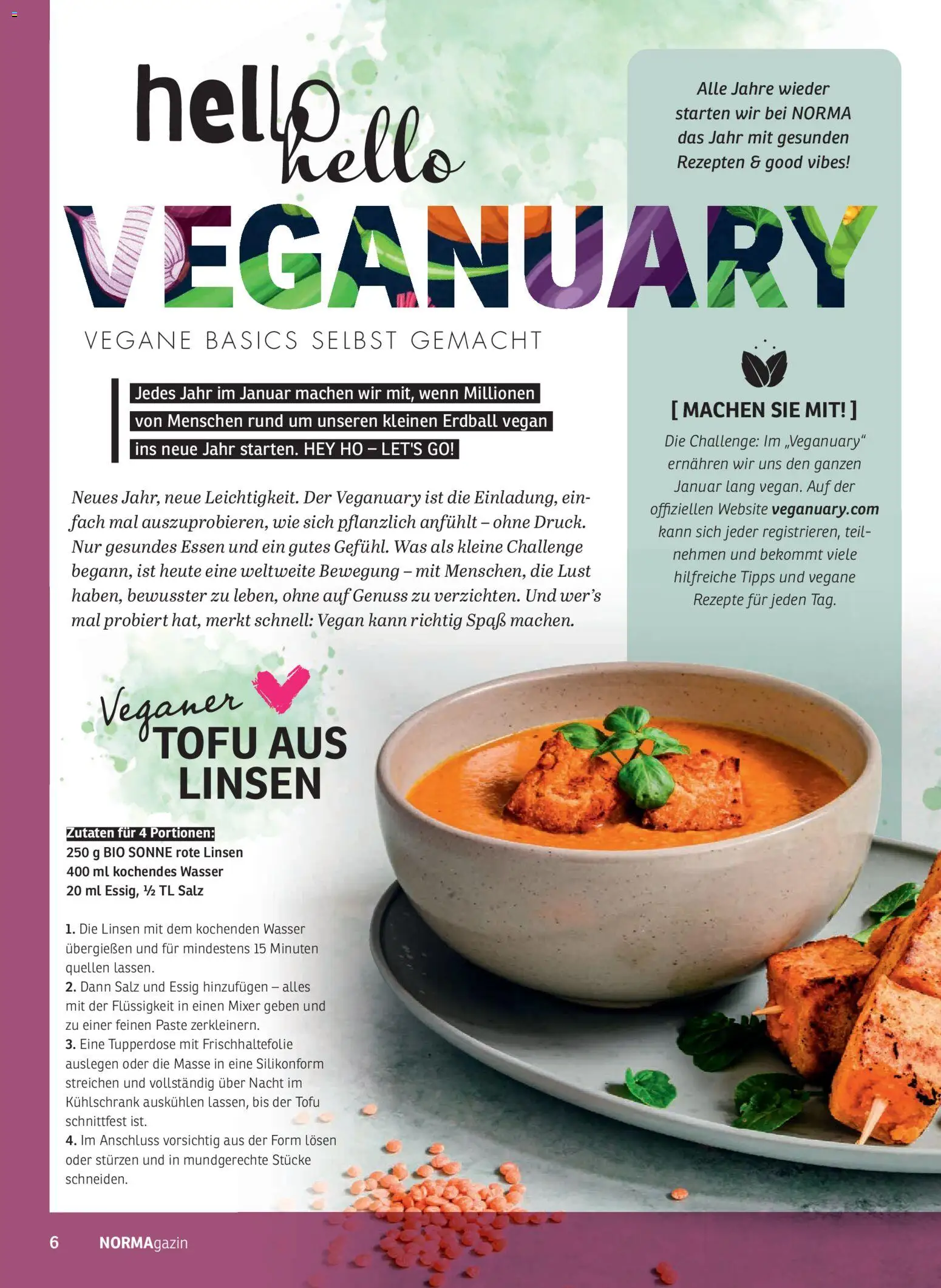 Norma NORMAgazin Januar/Februar 2026 – gültig ab 01.01.2026 | Seite: 6 | Produkte: Mixer, Kühlschrank, Wasser, Salz