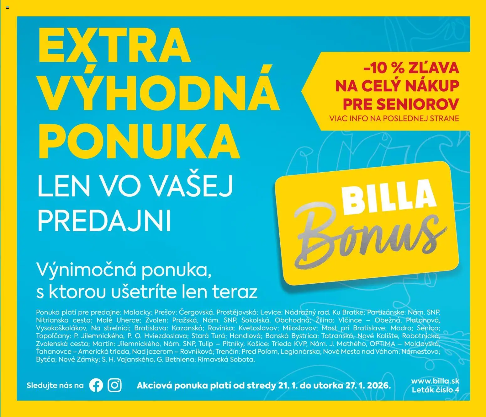 Nové Billa akcie – leták je platný od 21.01.2026 | Strana: 1