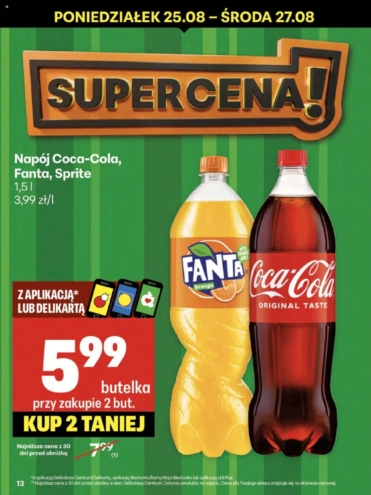 Delikatesy Centrum Gazetka - Sklepy Własne od 21.08.2025 | Strona: 13 | Produkty: Sprite, Delikatesy