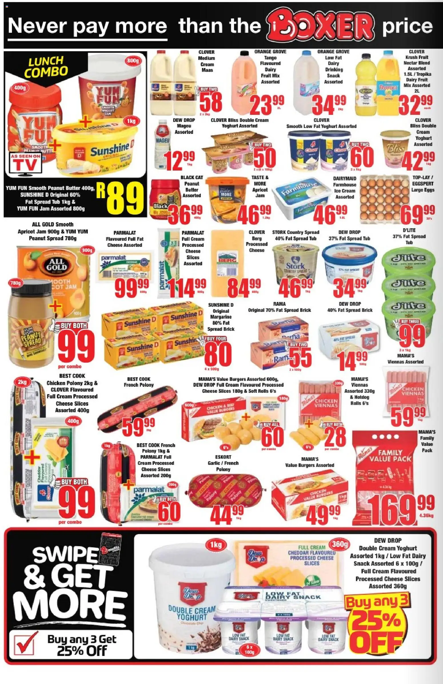 New Boxer catalogue – valid from 23.04.2026 | Page: 4 | Products: Butter, Eggs, Burgers, Fat spread