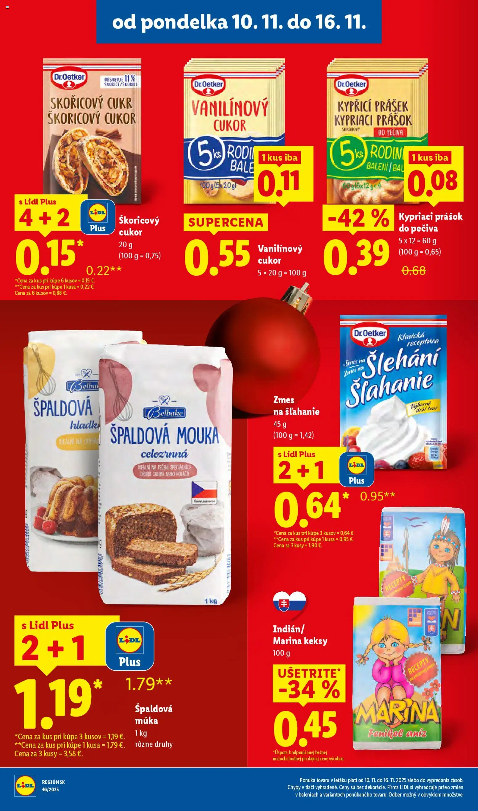 Nové Lidl akcie – leták je platný od 13.11.2025 | Strana: 72 | Produkty: Prášok do pečiva, Cukor, Múka, Keksy