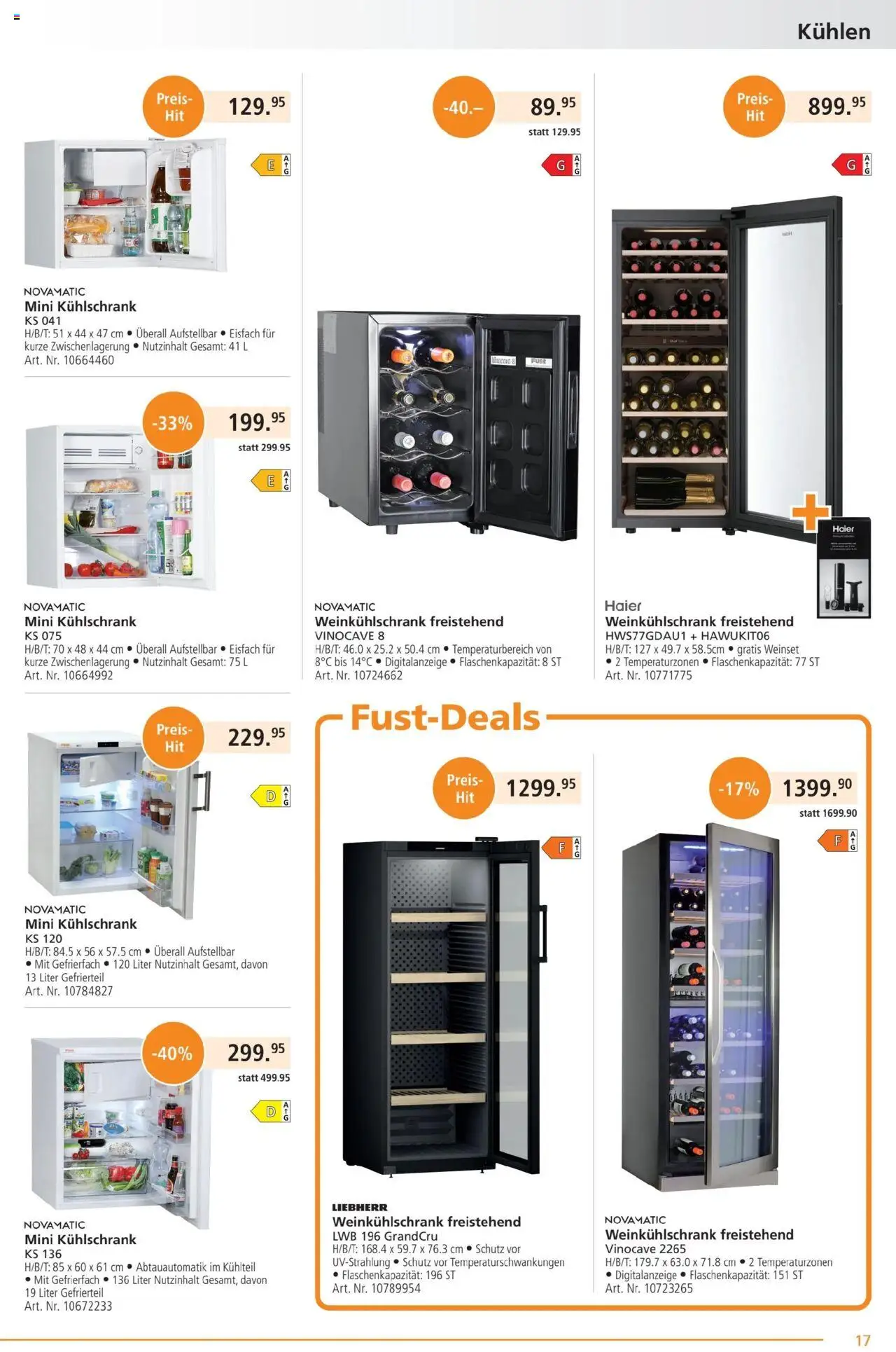 Fust Aktionen ab 28.07.2025 | Seite: 17 | Produkte: Kühlschrank, Liebherr