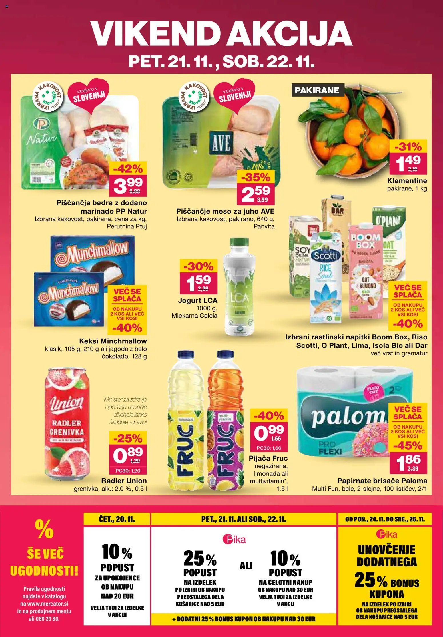 Novi Mercator katalog ponudbe – veljaven od 20.11.2025 | Stran: 42 | Izdelki: Keksi, Kos, Jogurt, Piscancje meso
