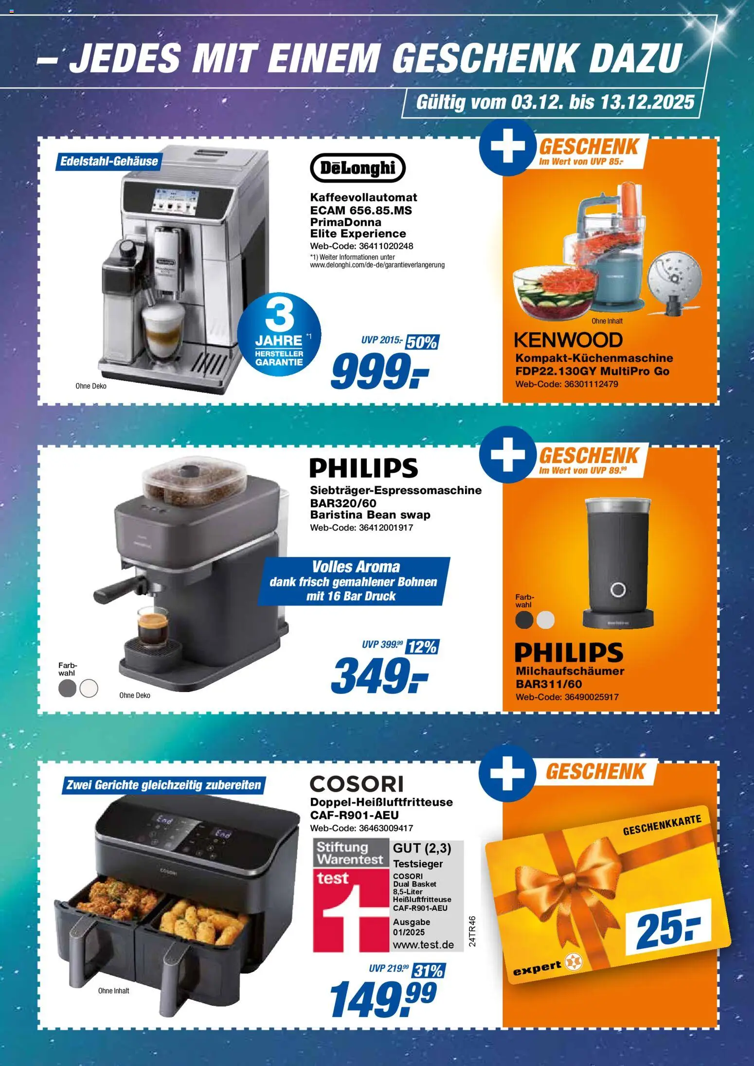 Expert  Aktuelle Beilage – gültig ab 05.12.2025 | Seite: 19 | Produkte: Philips, Kaffeevollautomat, Heißluftfritteuse