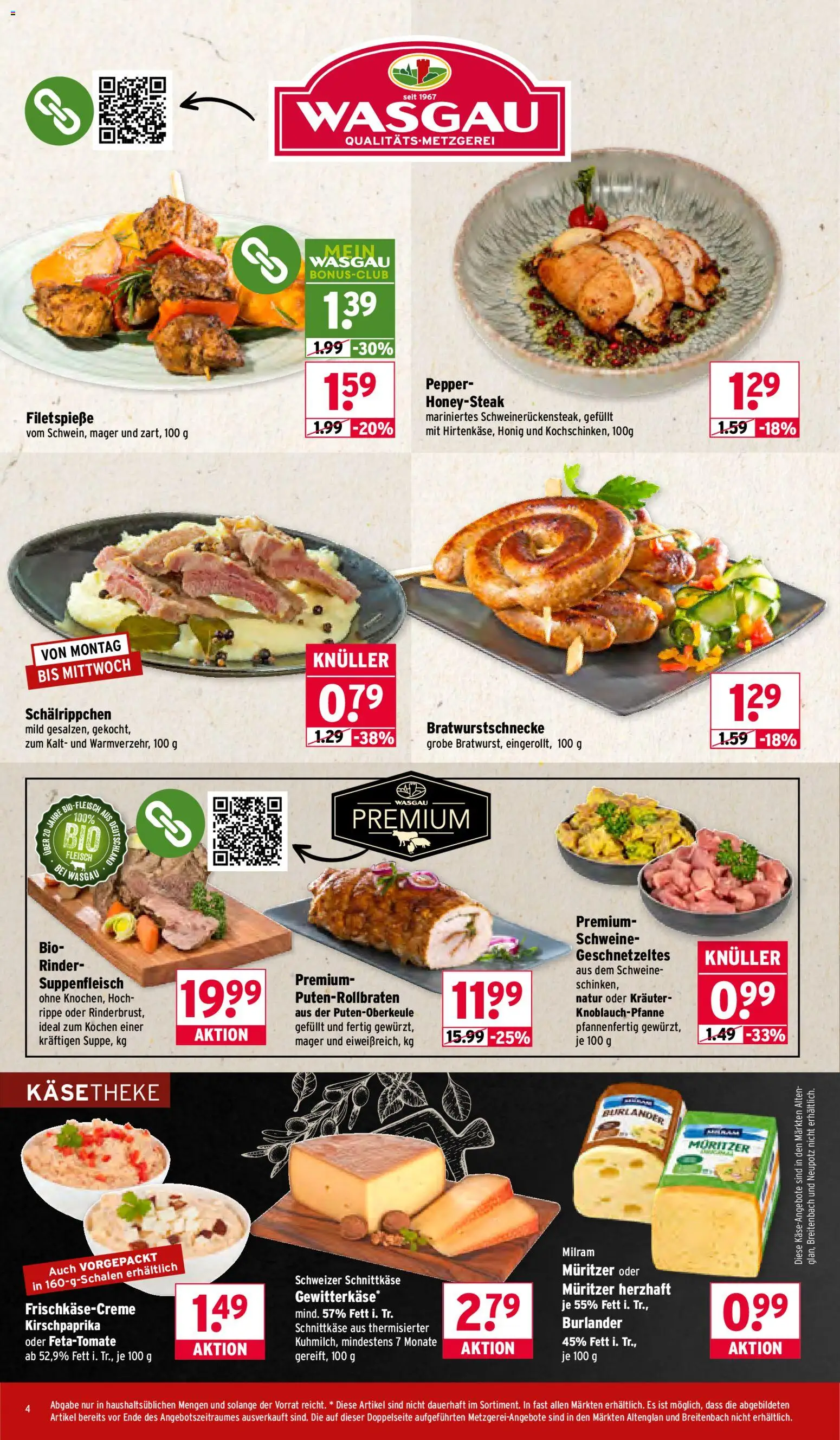 Wasgau Prospekt 	 – gültig ab 12.01.2026 | Seite: 4 | Produkte: Milram, Suppenfleisch, Fleisch