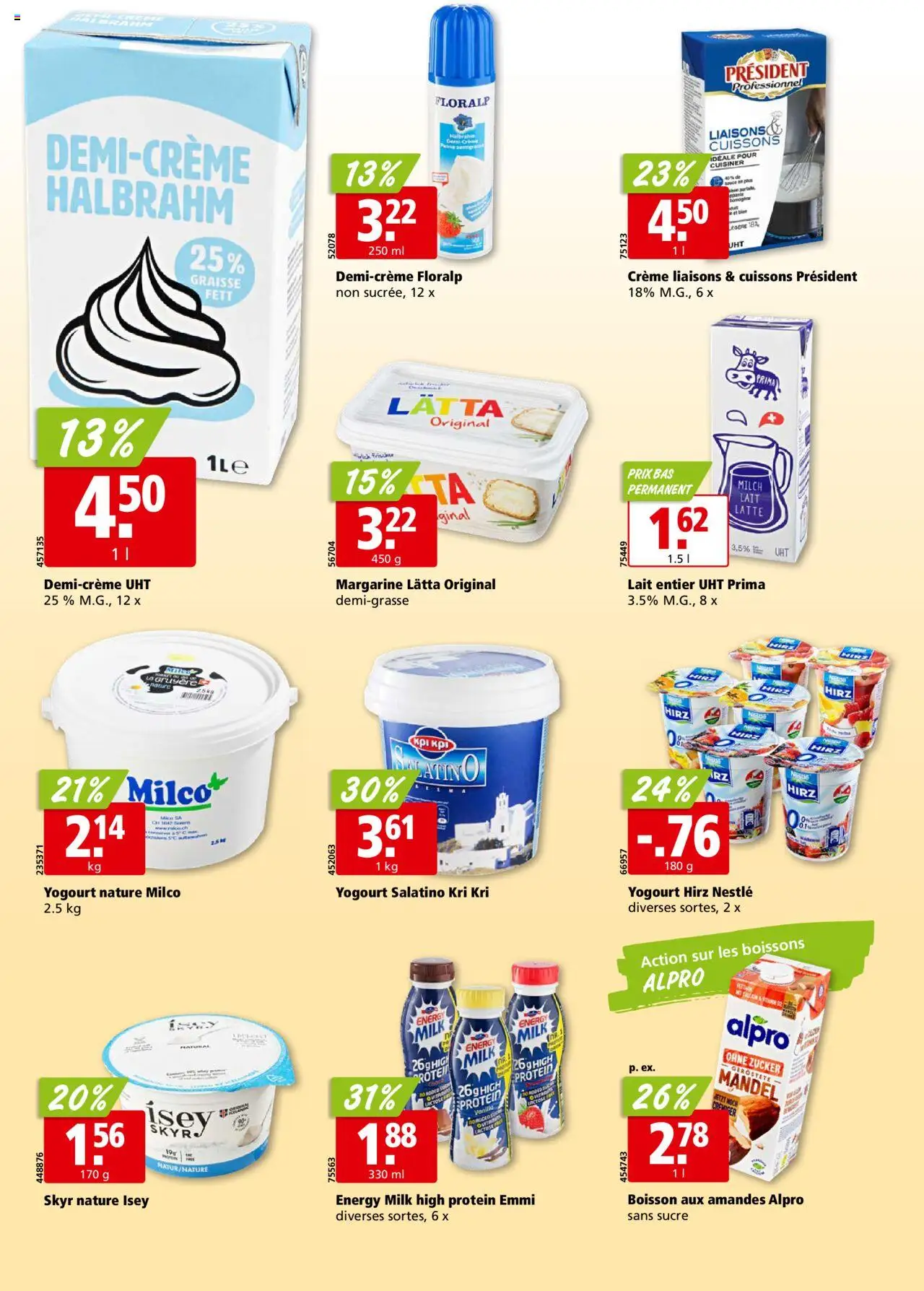Aligro Aktionen Chavannes, Matran, Genève, Sion ab 11.08.2025 | Seite: 14 | Produkte: Milch, Zucker, Creme