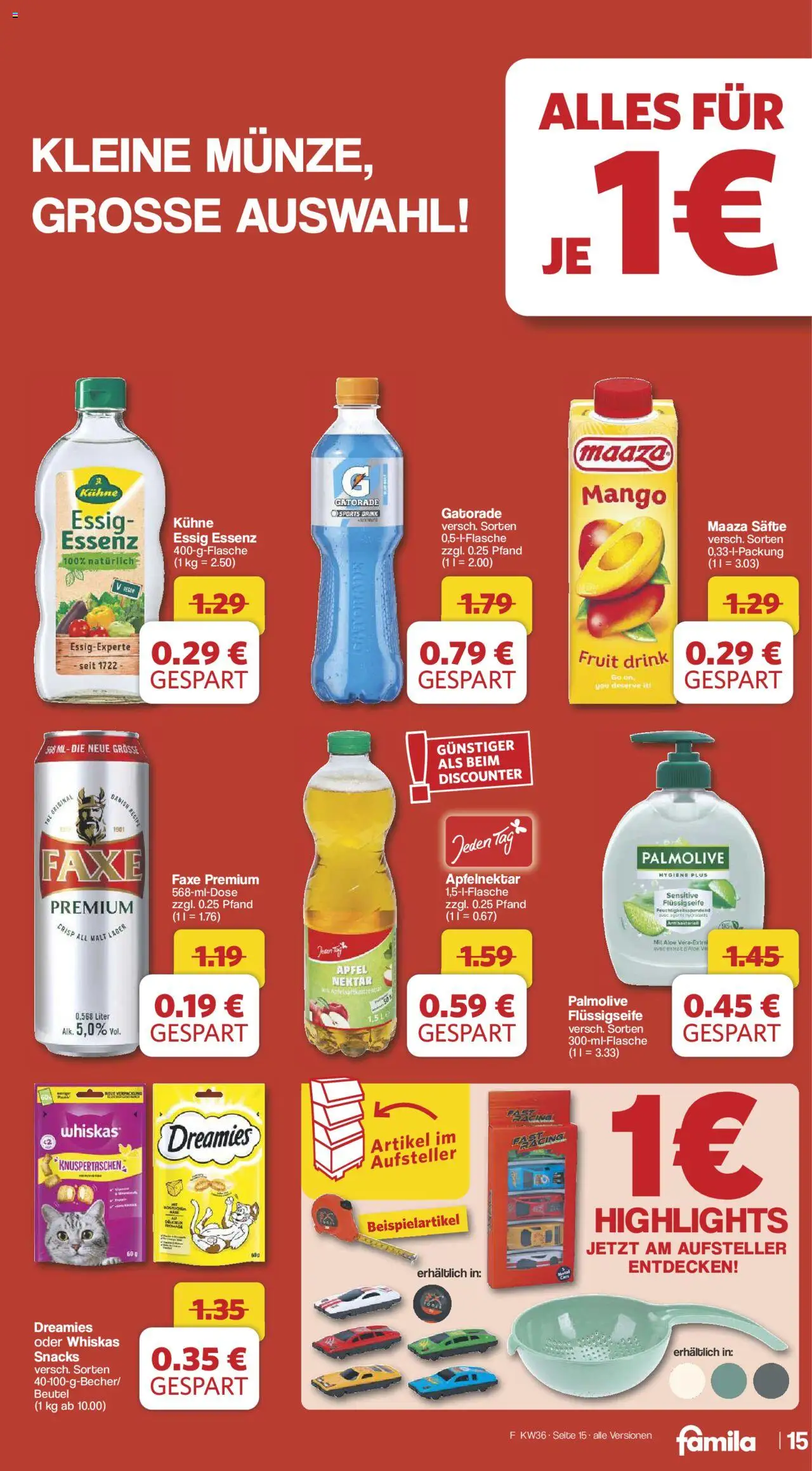 Famila Nordwest Markt - Angebote - gültig ab dem 01.09.2025 | Seite: 18 | Produkte: Essig, Äpfel, Mango, Whiskas