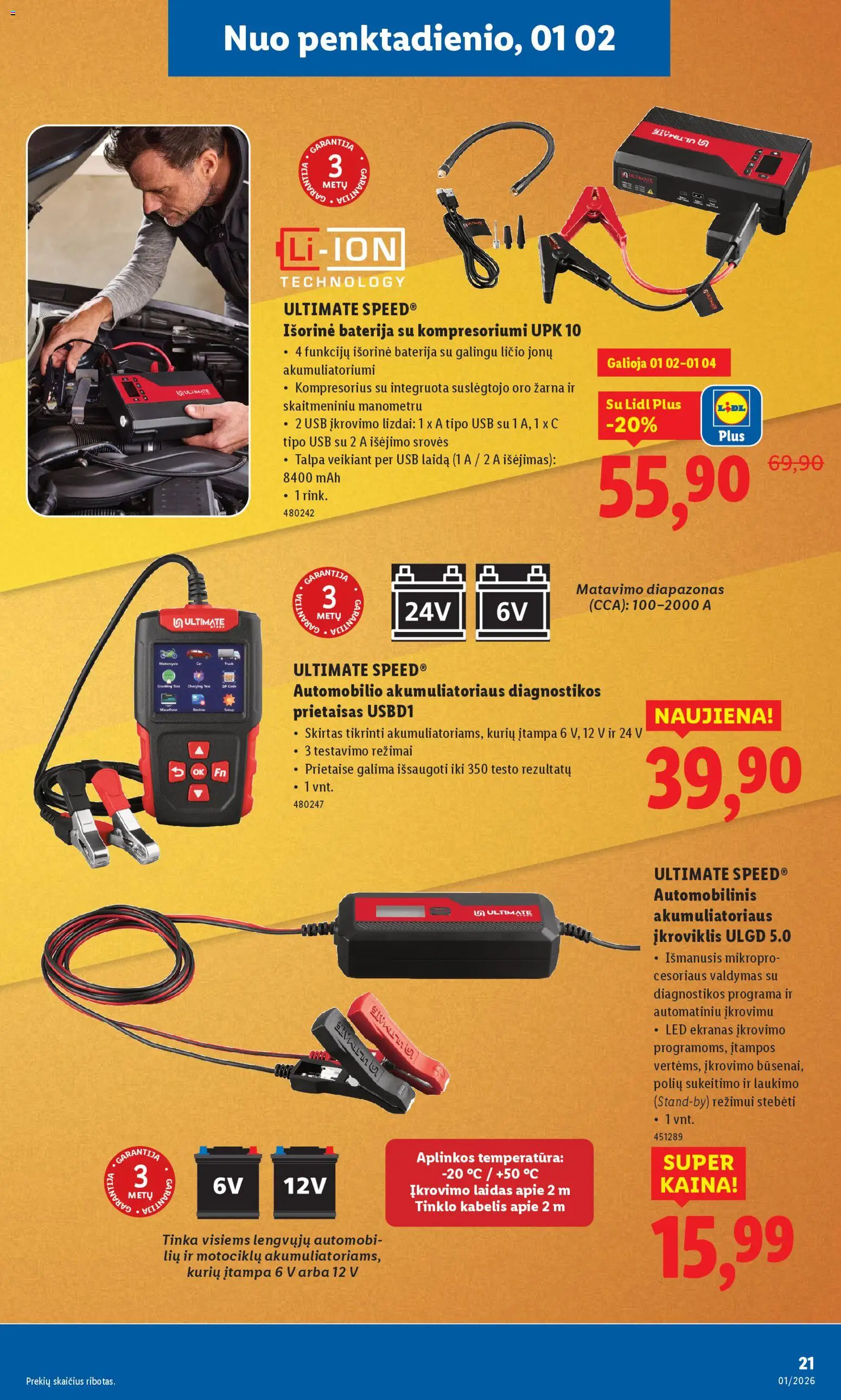 LIDL akcijos nuo 29.12.2025 | Puslapis: 21 | Prekių: Kabelis, Baterija, USB