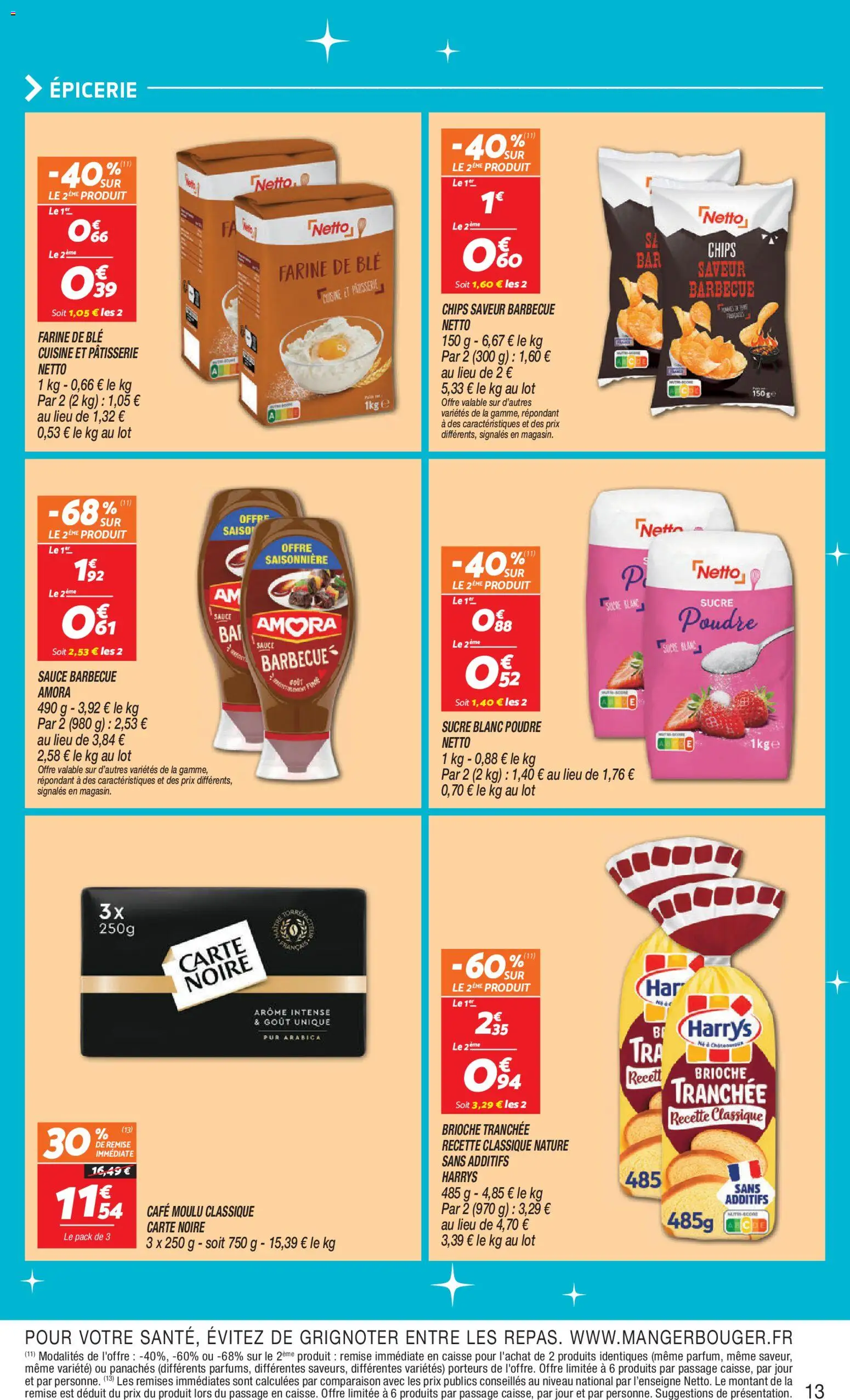 {H1} | Page: 13 | Produits: Farine de ble, Barbecue, Café moulu classique, Café