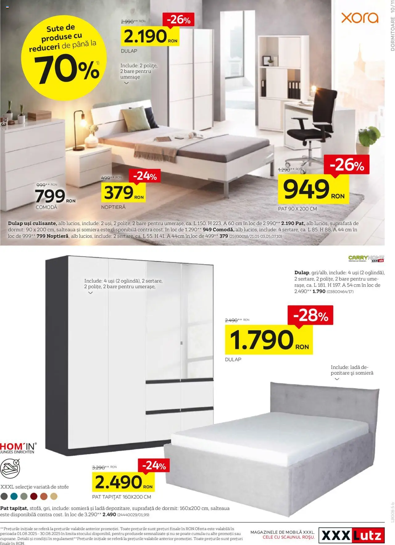 Catalog XXXLutz – valabil de la 01.08.2025 | Pagină: 11 | Produse: Pat, Noptieră, Comodă