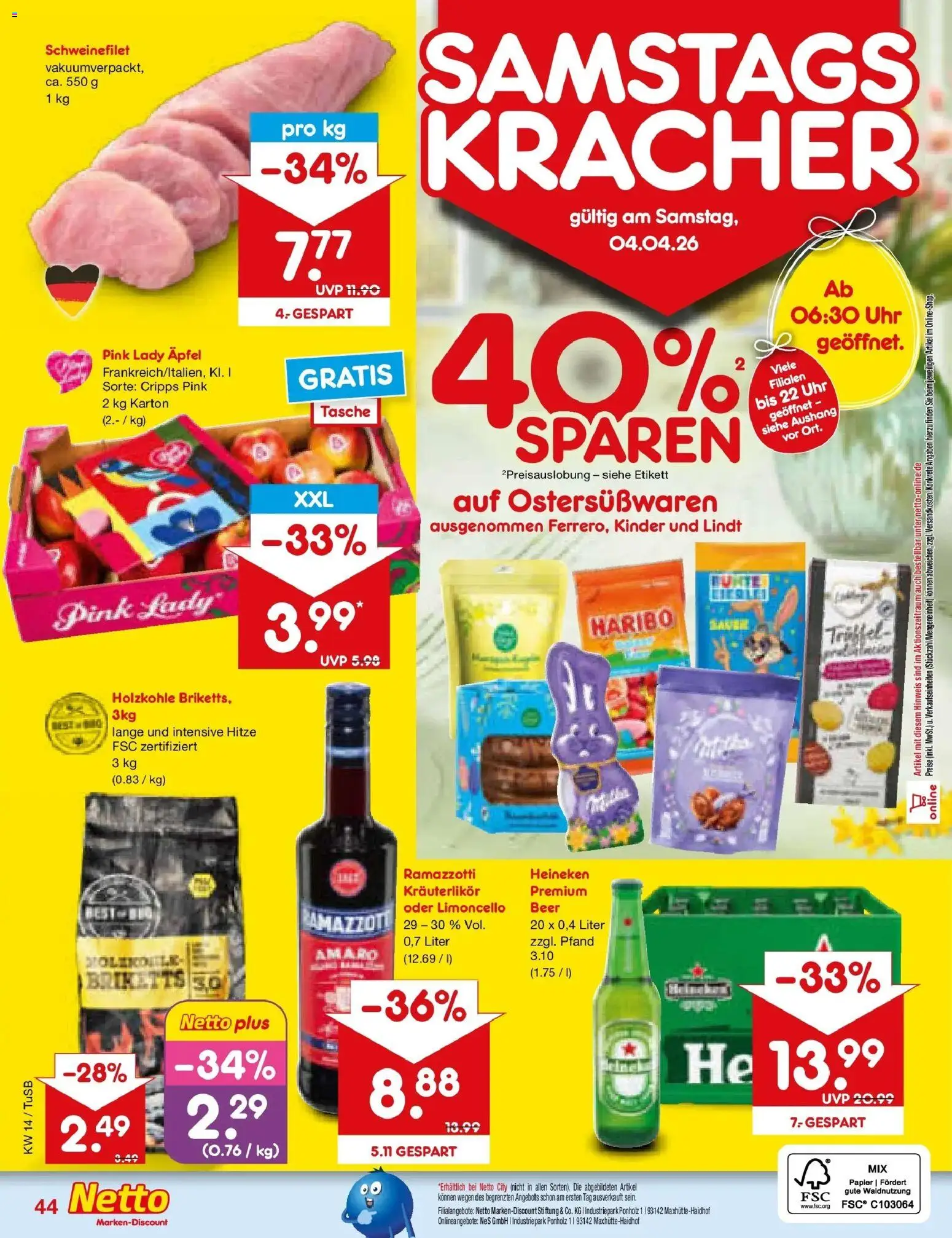 Netto Marken-Discount Prospekt Sindelfingen	 – gültig ab 30.03.2026 | Seite: 58 | Produkte: Äpfel, Schweinefilet, Limoncello, Ramazzotti