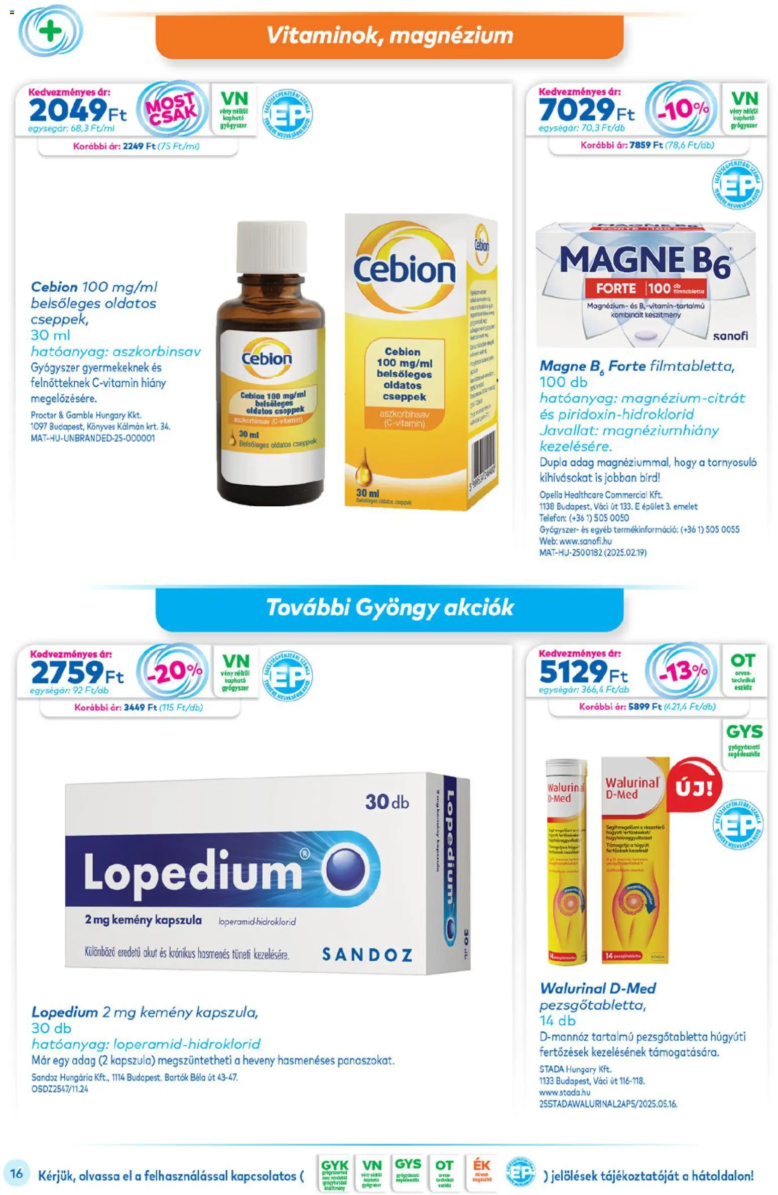 Gyöngy Patikák akciós ujság - amely érvényes a következő dátumtól: 01.03.2026 | Oldal: 16 | Termékek: Pezsgőtabletta