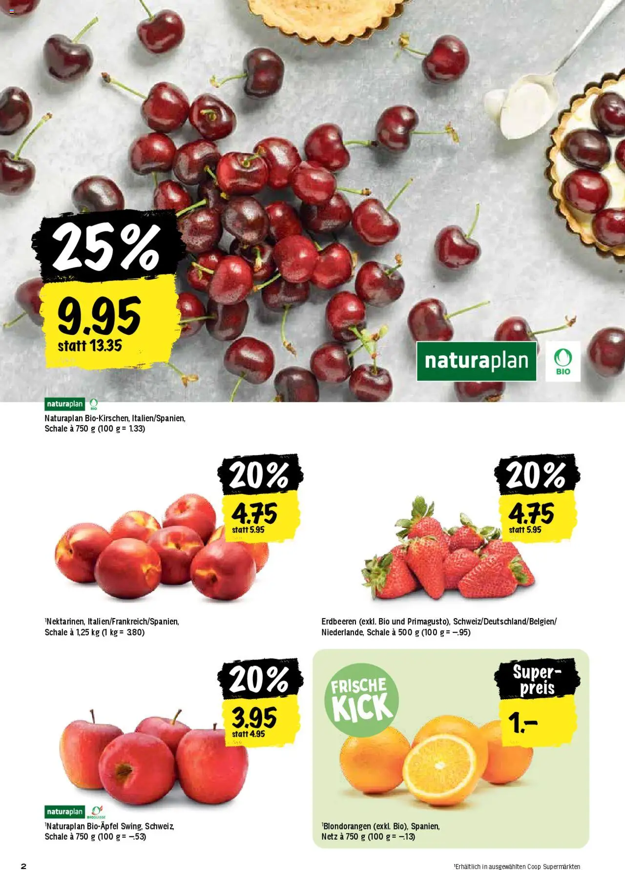 Coop Aktionen ab 12.06.2025 | Seite: 2 | Produkte: Nektarinen, Erdbeeren
