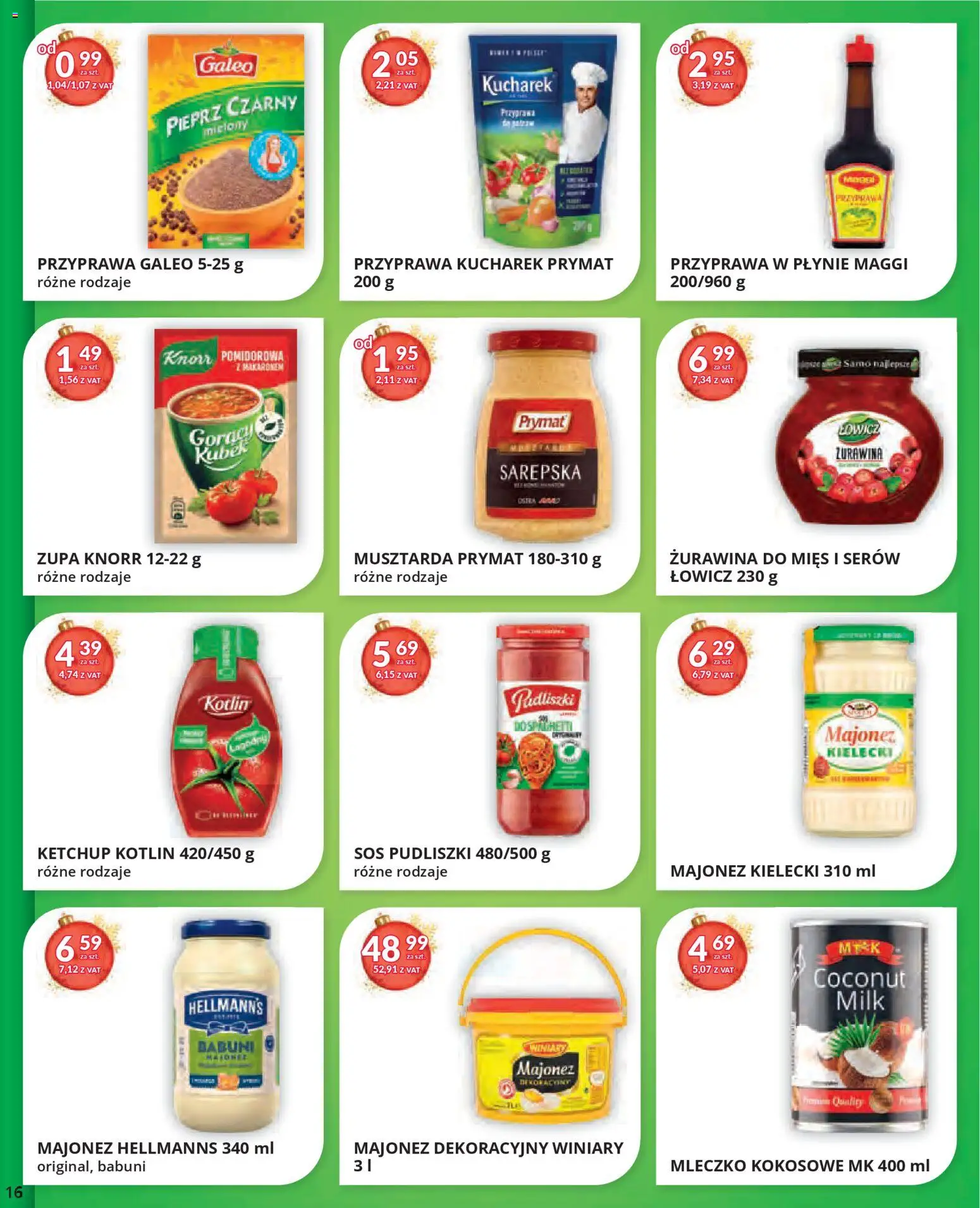 Eurocash Gazetka od 17.11.2025 | Strona: 16 | Produkty: Żurawina, Mleczko kokosowe, Sos, Pieprz