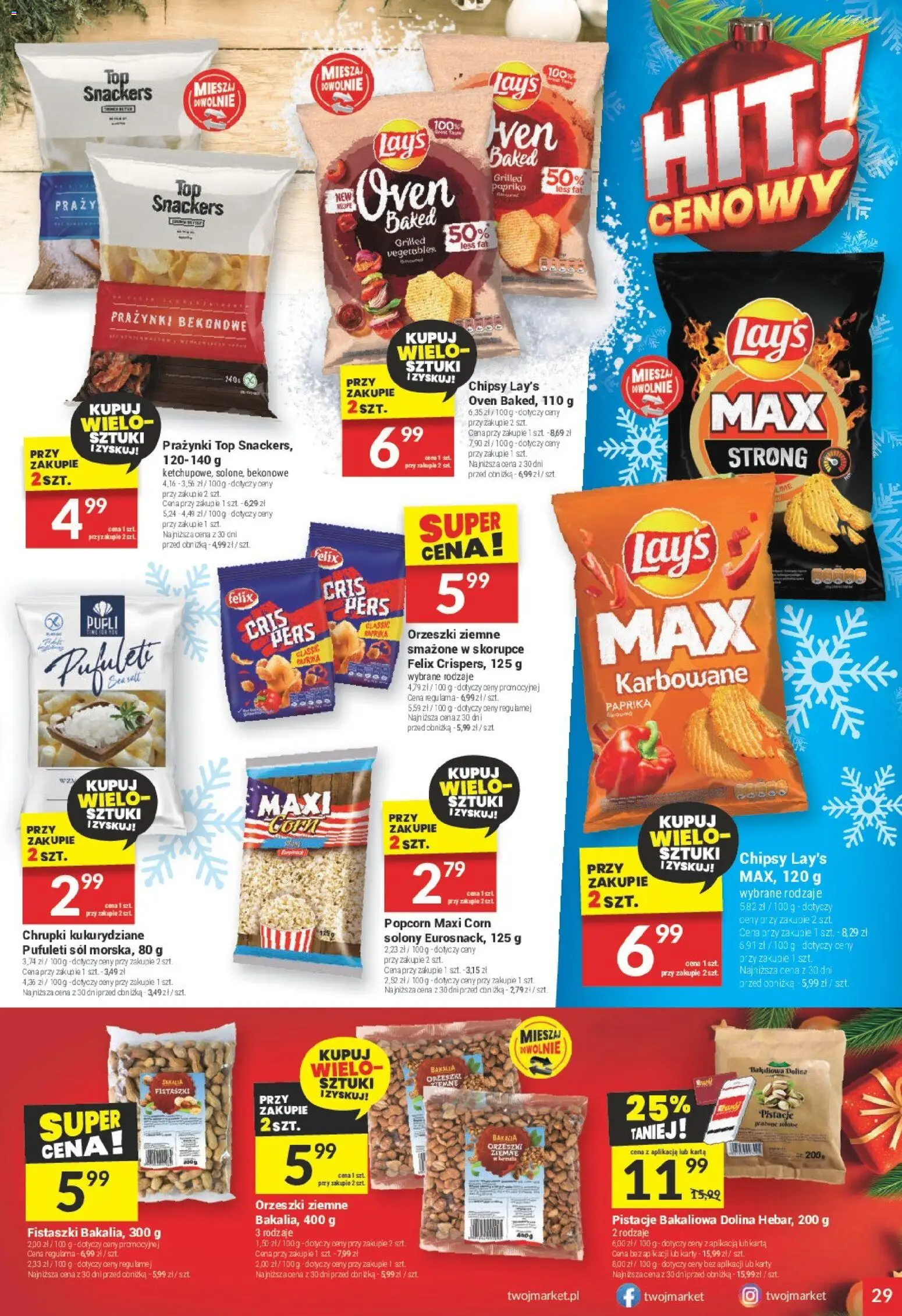 Twój Market Gazetka od 10.12.2025 | Strona: 29 | Produkty: Karta, Chipsy, Chrupki, Orzeszki ziemne