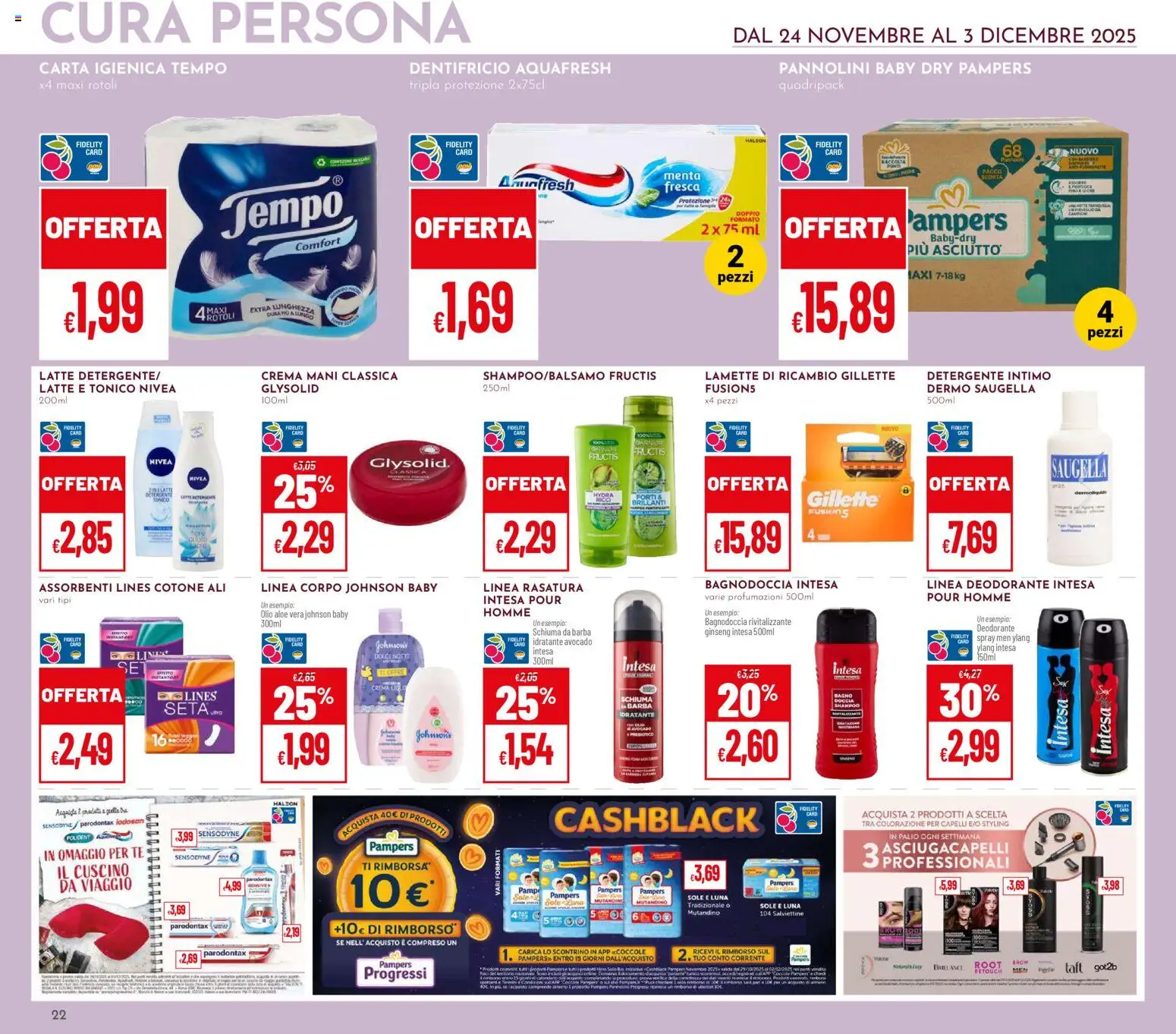 Volantino Pan del 24.11.2025 | Pagina: 22 | Prodotti: Pannolini, Avocado, Olio, Pampers