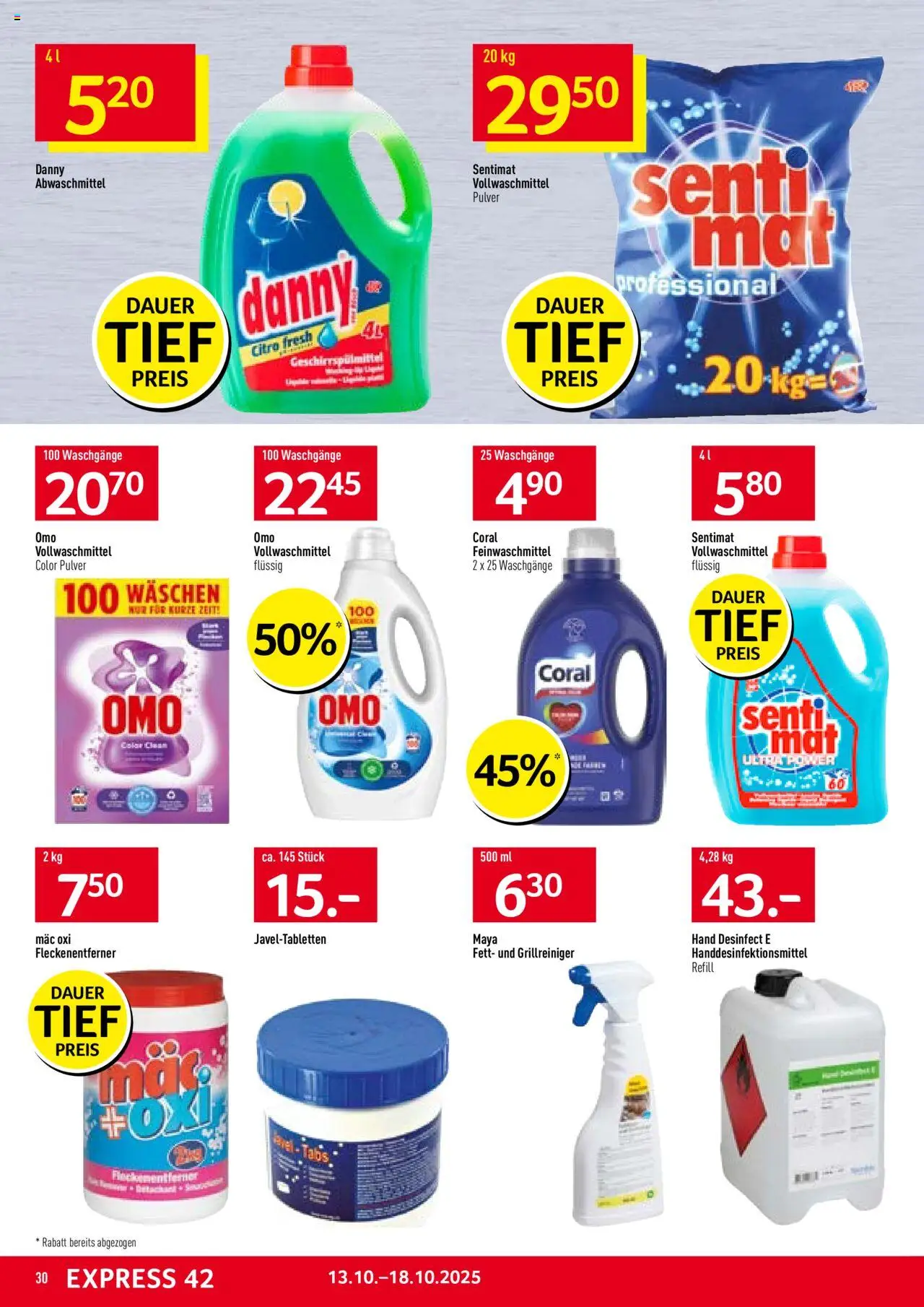 Prodega Aktionen – gültig ab 13.10.2025 | Seite: 30 | Produkte: Pulver, Geschirrspülmittel, Fleckenentferner