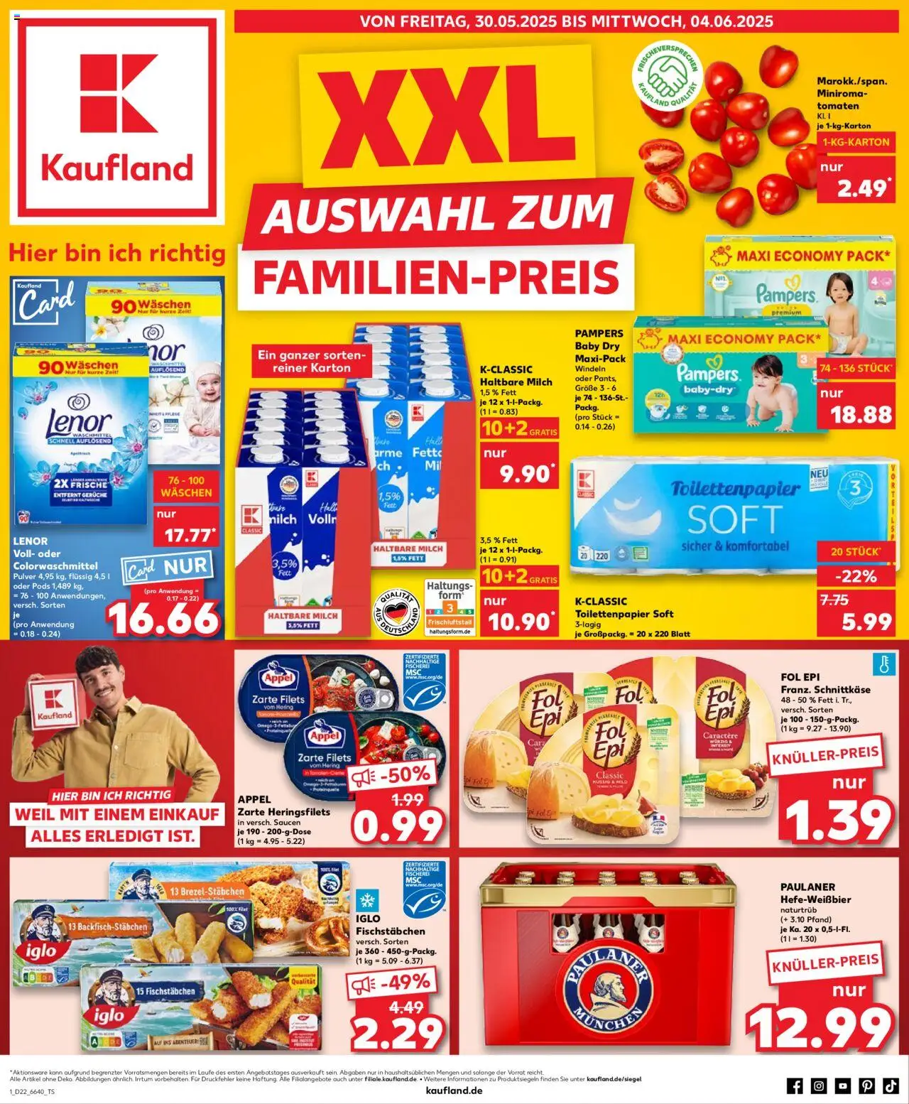 Kaufland Prospekt 	 - gültig ab dem 30.05.2025 | Seite: 1 | Produkte: Lenor, Milch, Iglo, Pampers