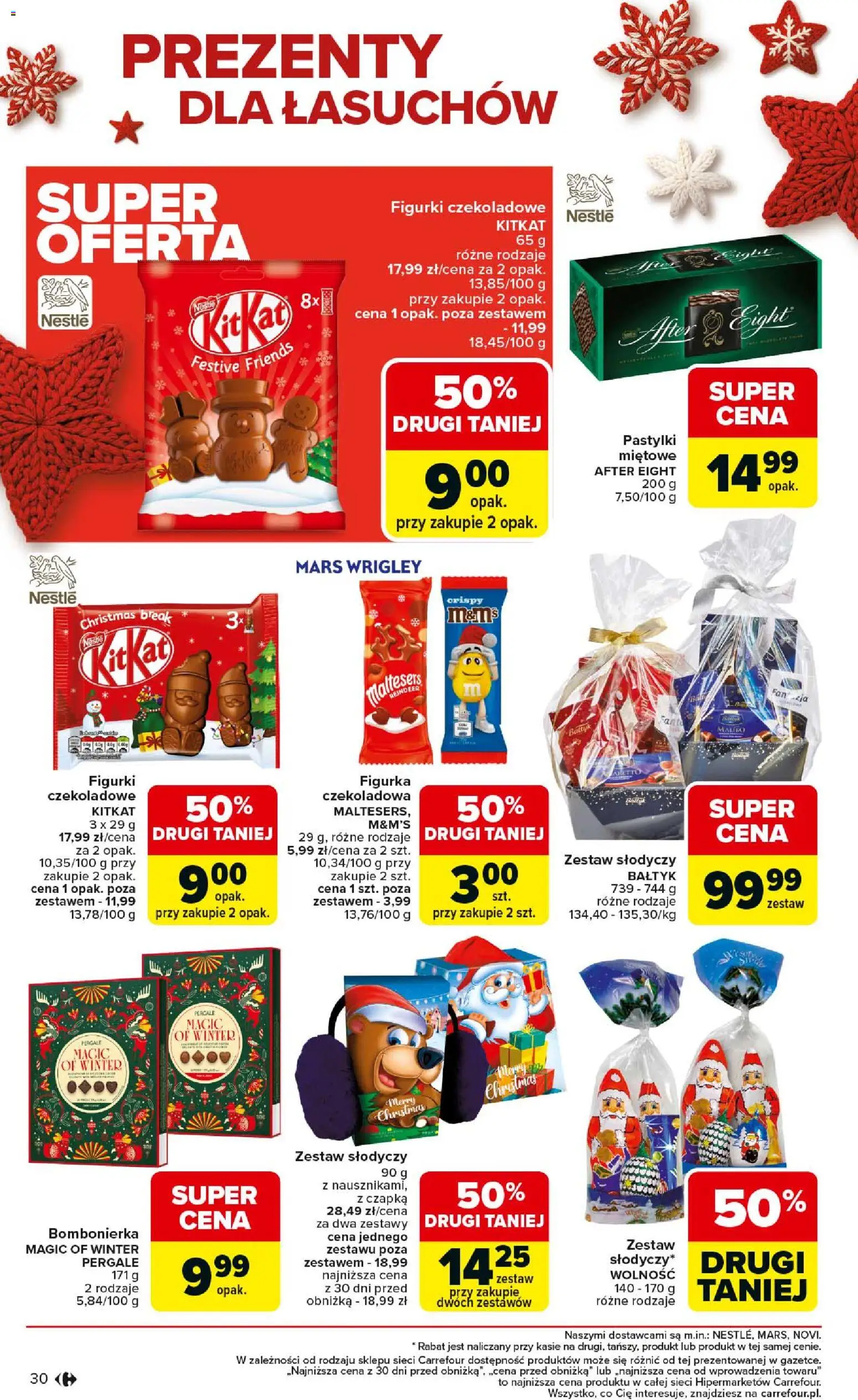 Carrefour Gazetka - Święta spełnionych marzeń od 01.12.2025 | Strona: 30 | Produkty: Czapka, M&M's, Bombonierka, Figurki