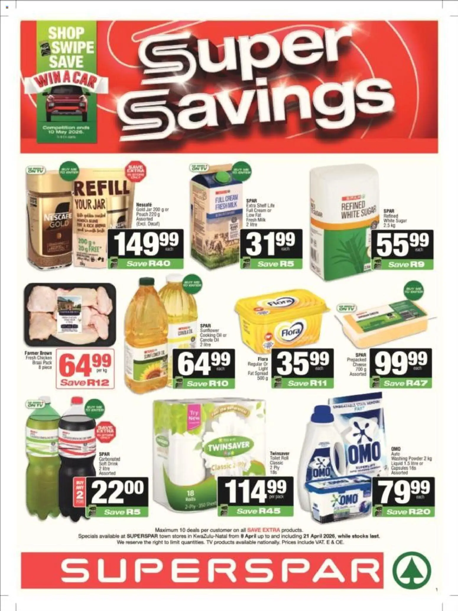 New Superspar catalogue – valid from 08.04.2026 | Page: 1 | Products: TV, Milk, Chicken, Sugar