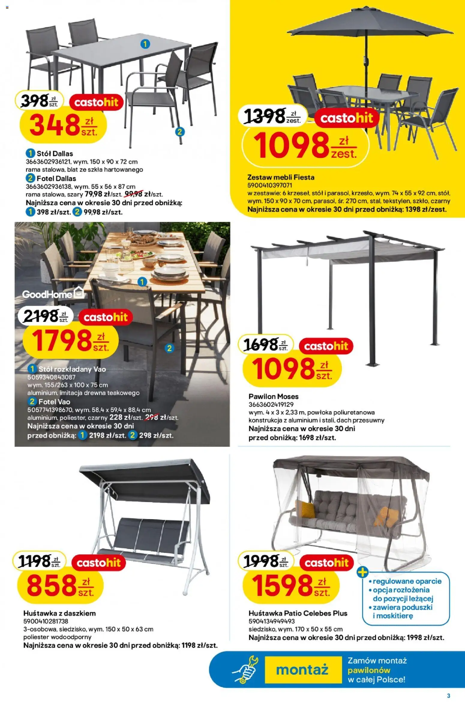 Castorama gazetka od 22.04.2026 | Strona: 3 | Produkty: Fotel, Stół