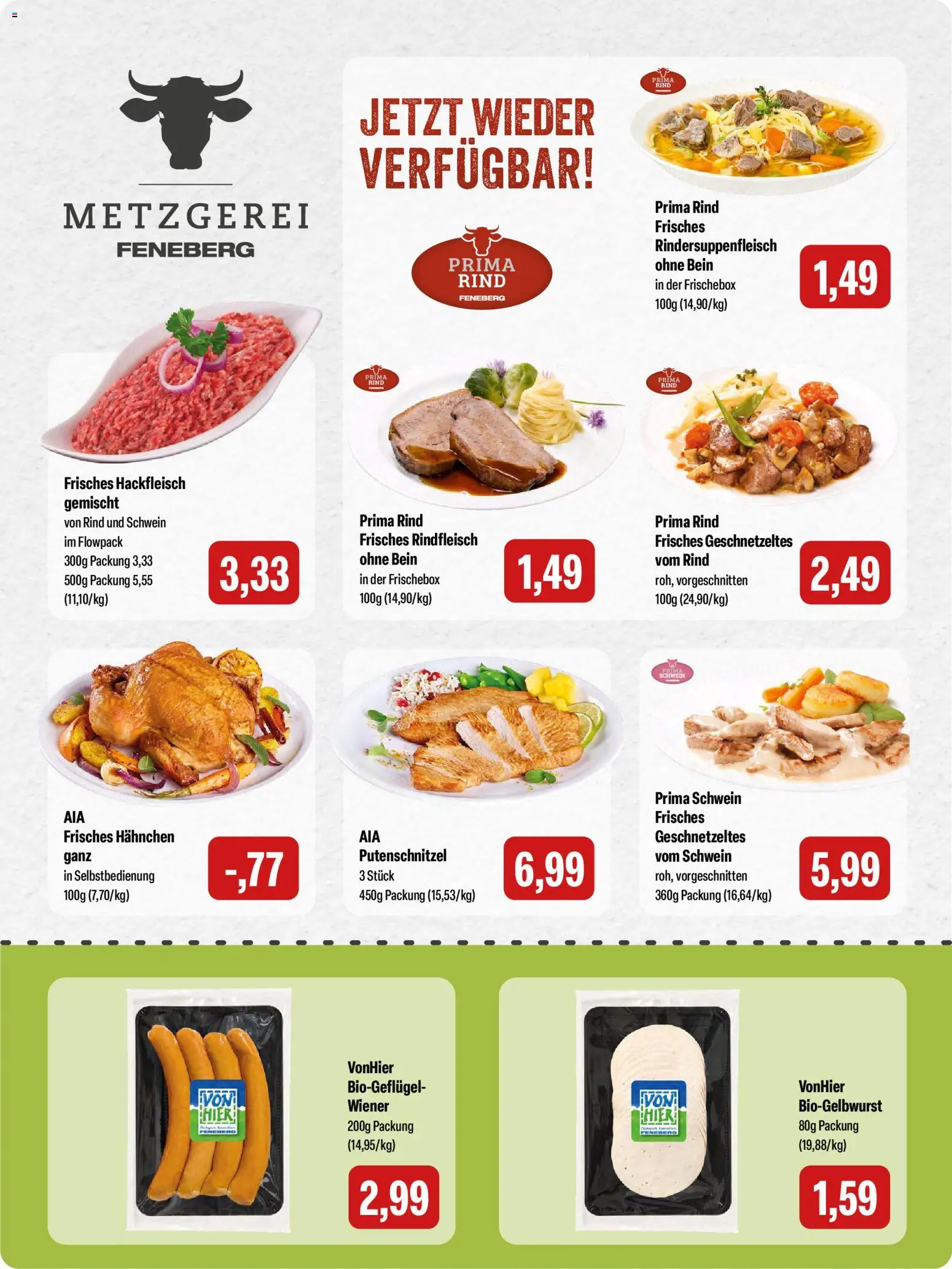 Feneberg Angebote – gültig ab 13.11.2025 | Seite: 2 | Produkte: Hahnchen, Putenschnitzel, Rindfleisch, Hackfleisch