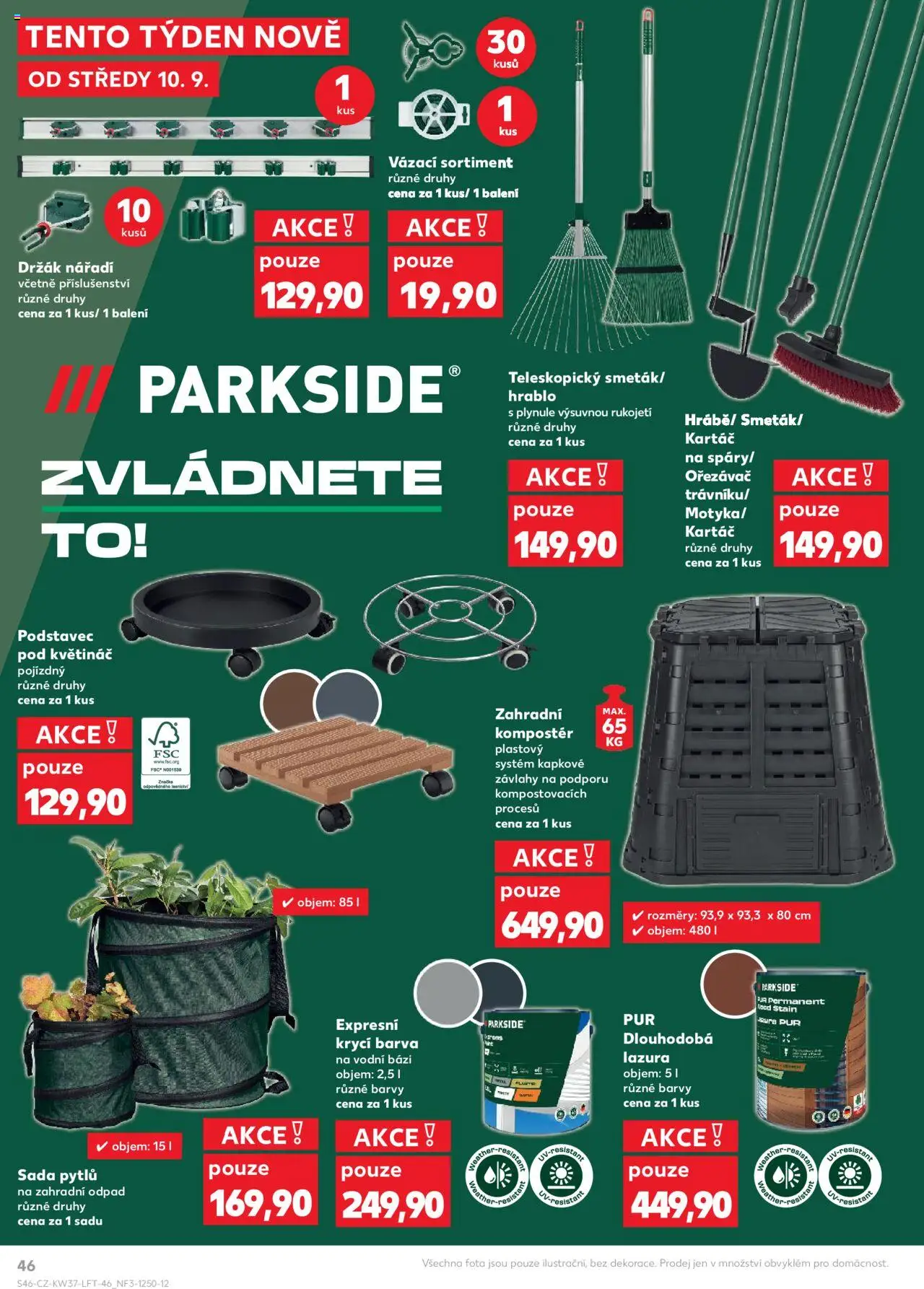 Kaufland leták od 10.09.2025 | Strana: 46 | Produkty: Parkside, Kompostér, Květináč, Kartáč