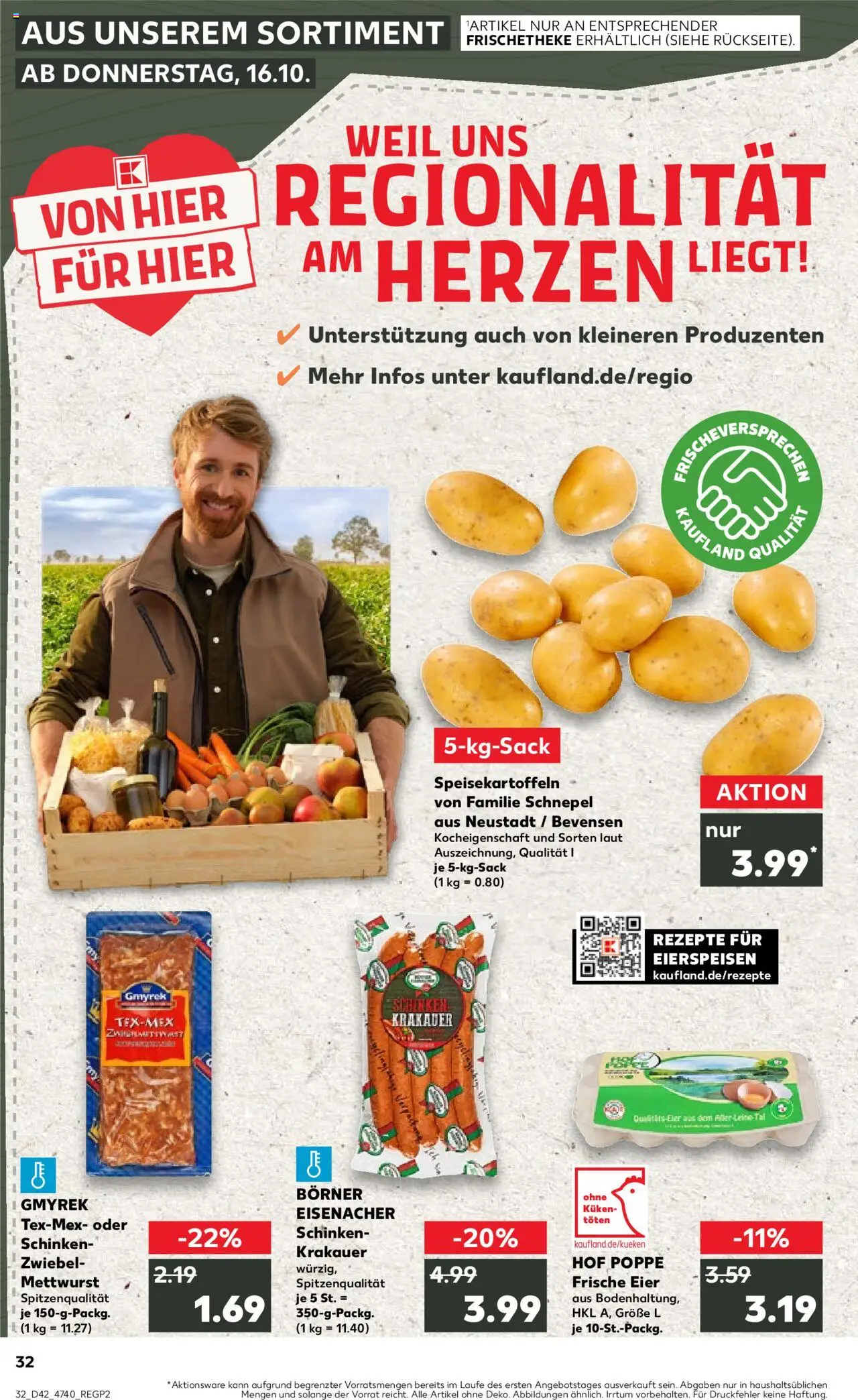 Kaufland prospekt Hannover	 – gültig ab 19.10.2025 | Seite: 32 | Produkte: Eier, Schinken