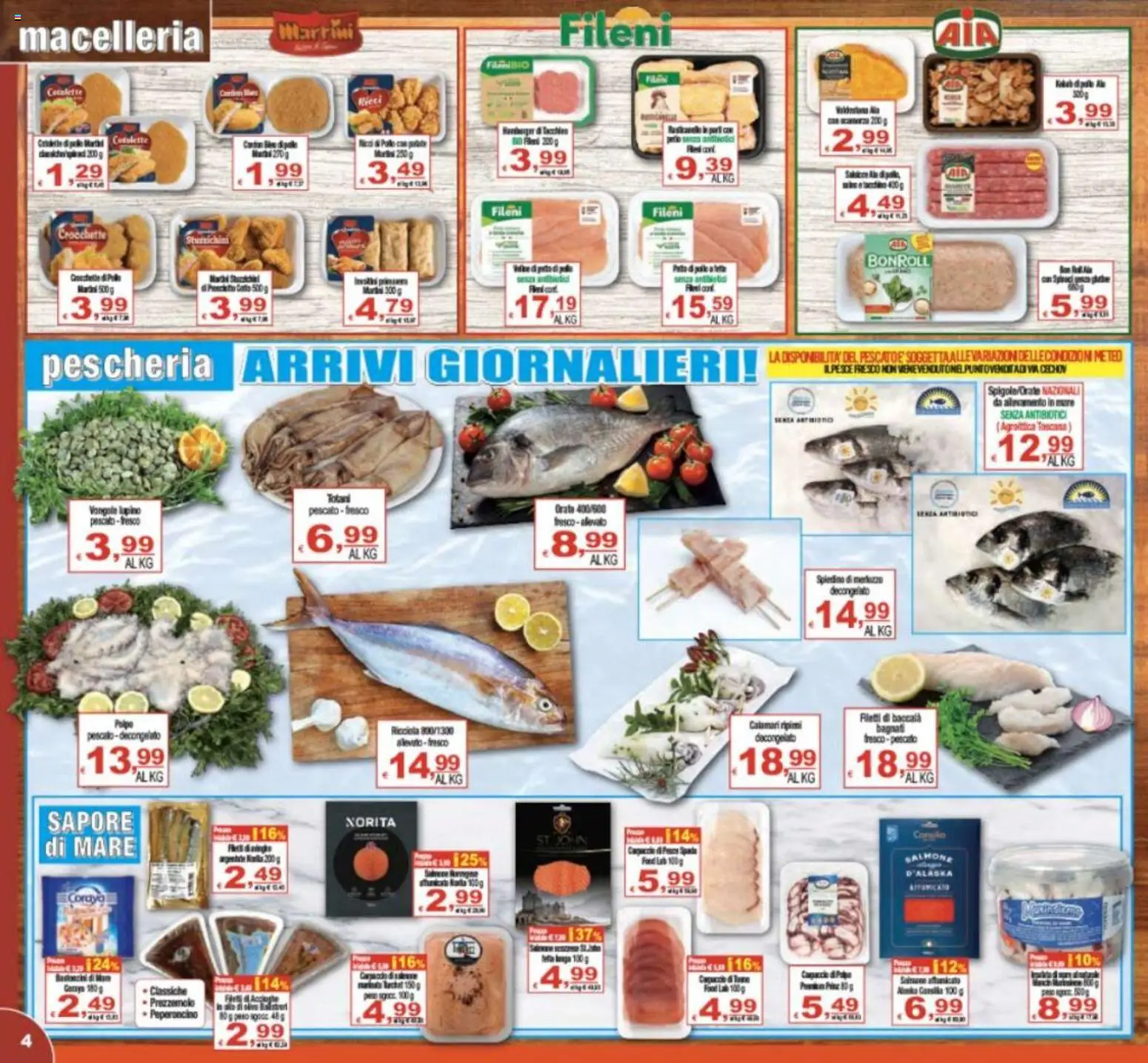 Volantino CTS del 07.11.2025 | Pagina: 4 | Prodotti: Salmone, Vongole, Polpo, Pesce spada