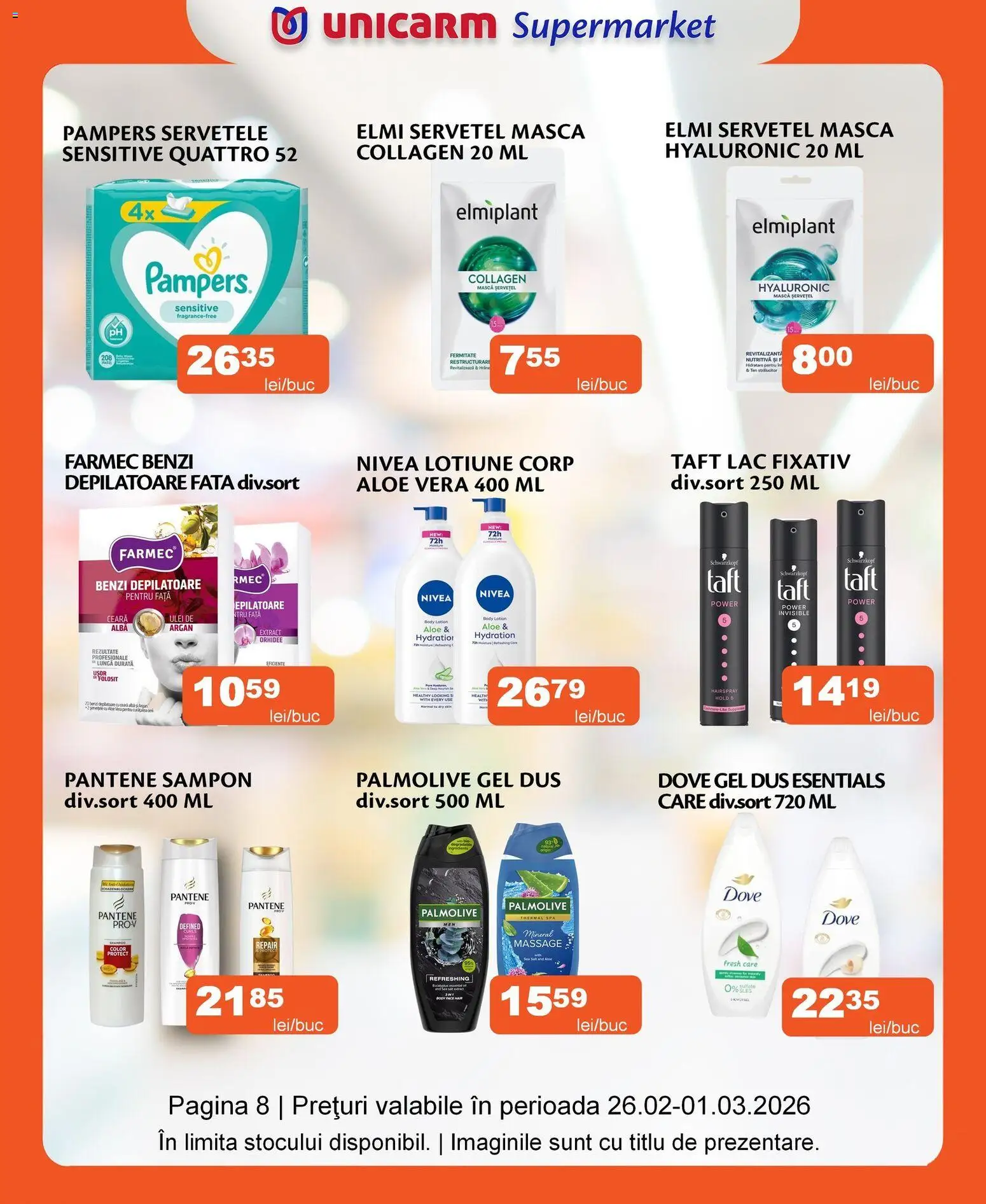 Noul catalog Unicarm – valabil de la 26.02.2026 | Pagină: 10 | Produse: Orhidee, Body, Duș, Ulei