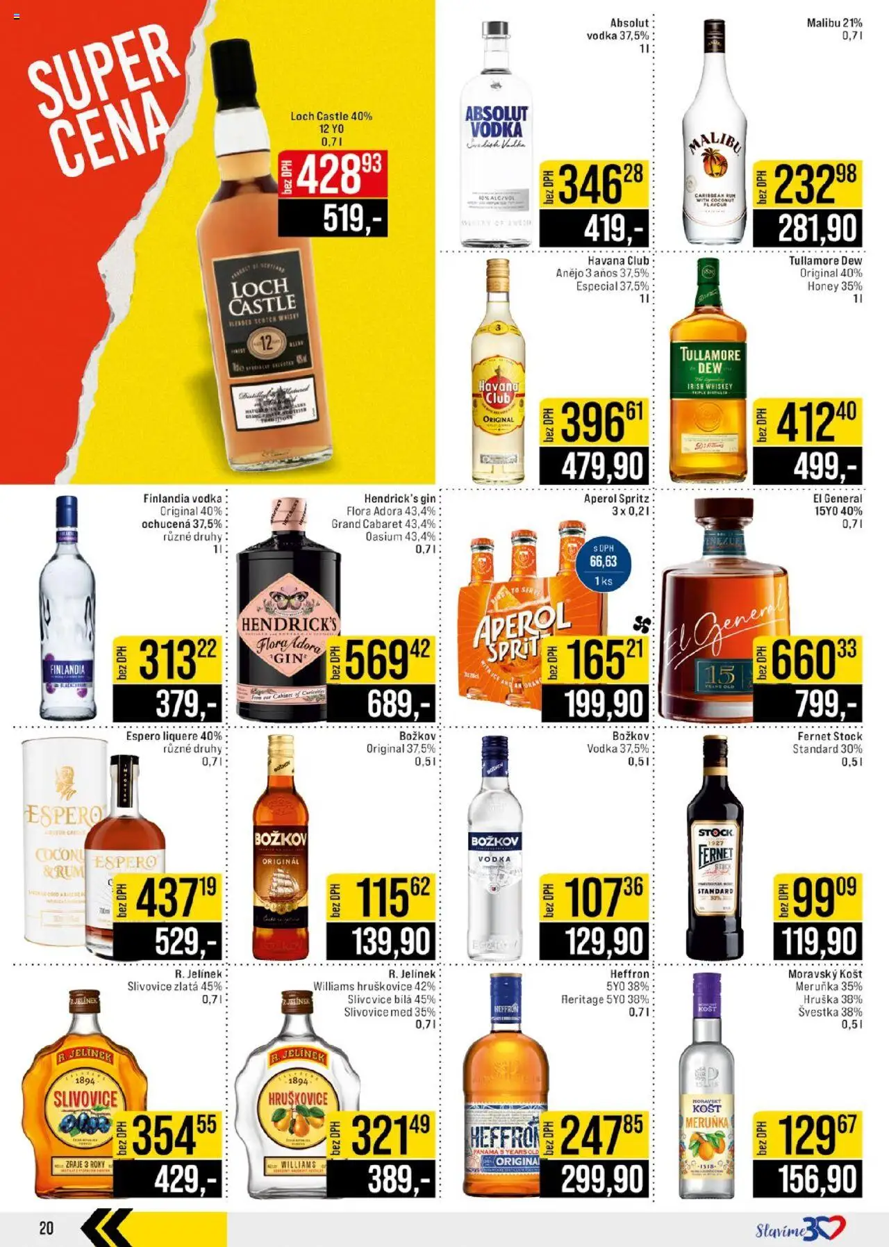 Jip leták - Cash & Carry od 06.08.2025 | Strana: 20 | Produkty: Med, Spritz, Malibu, Tullamore Dew