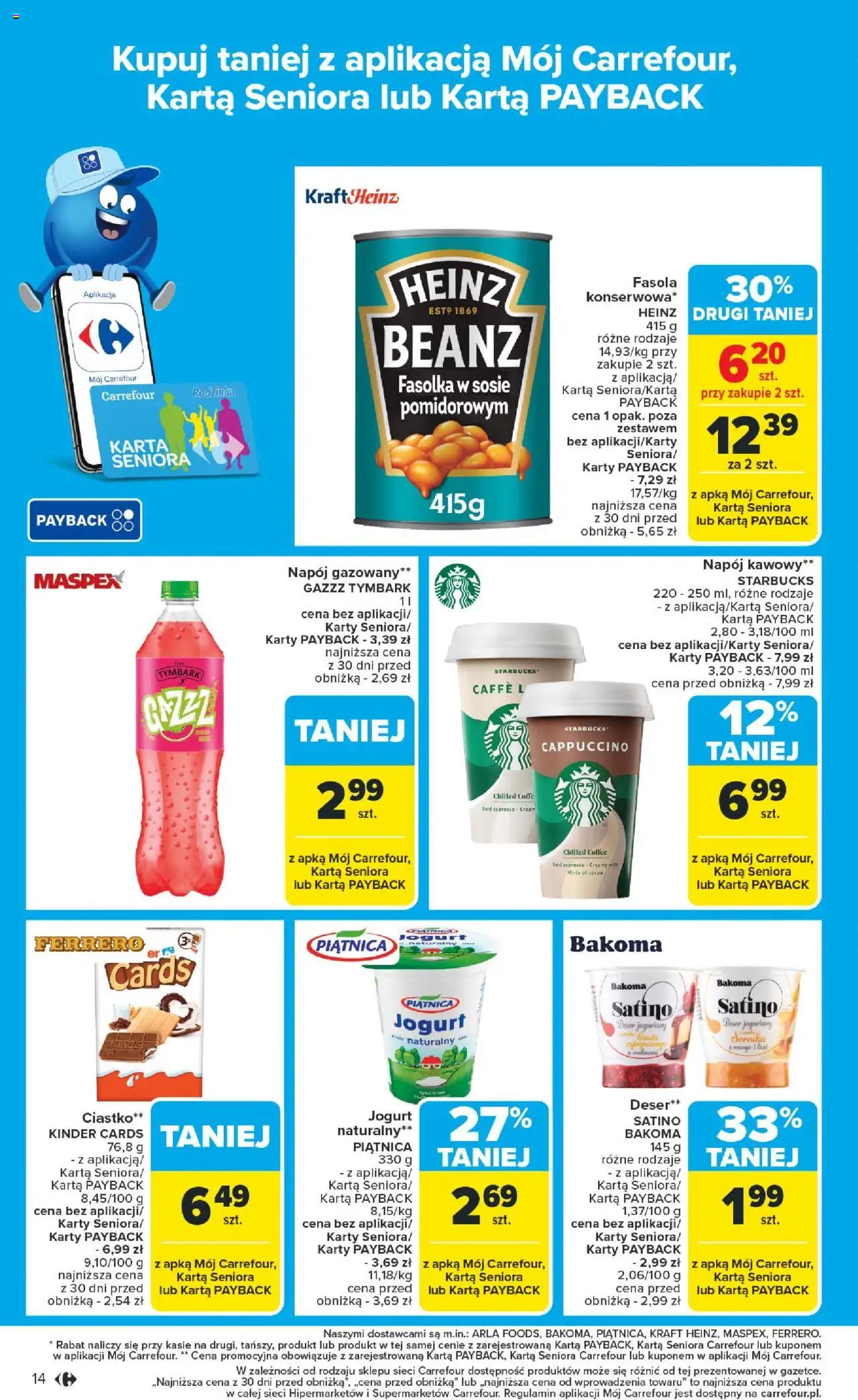 Carrefour Gazetka od 11.08.2025 | Strona: 16 | Produkty: Karta, Cappuccino, Jogurt, Kinder cards