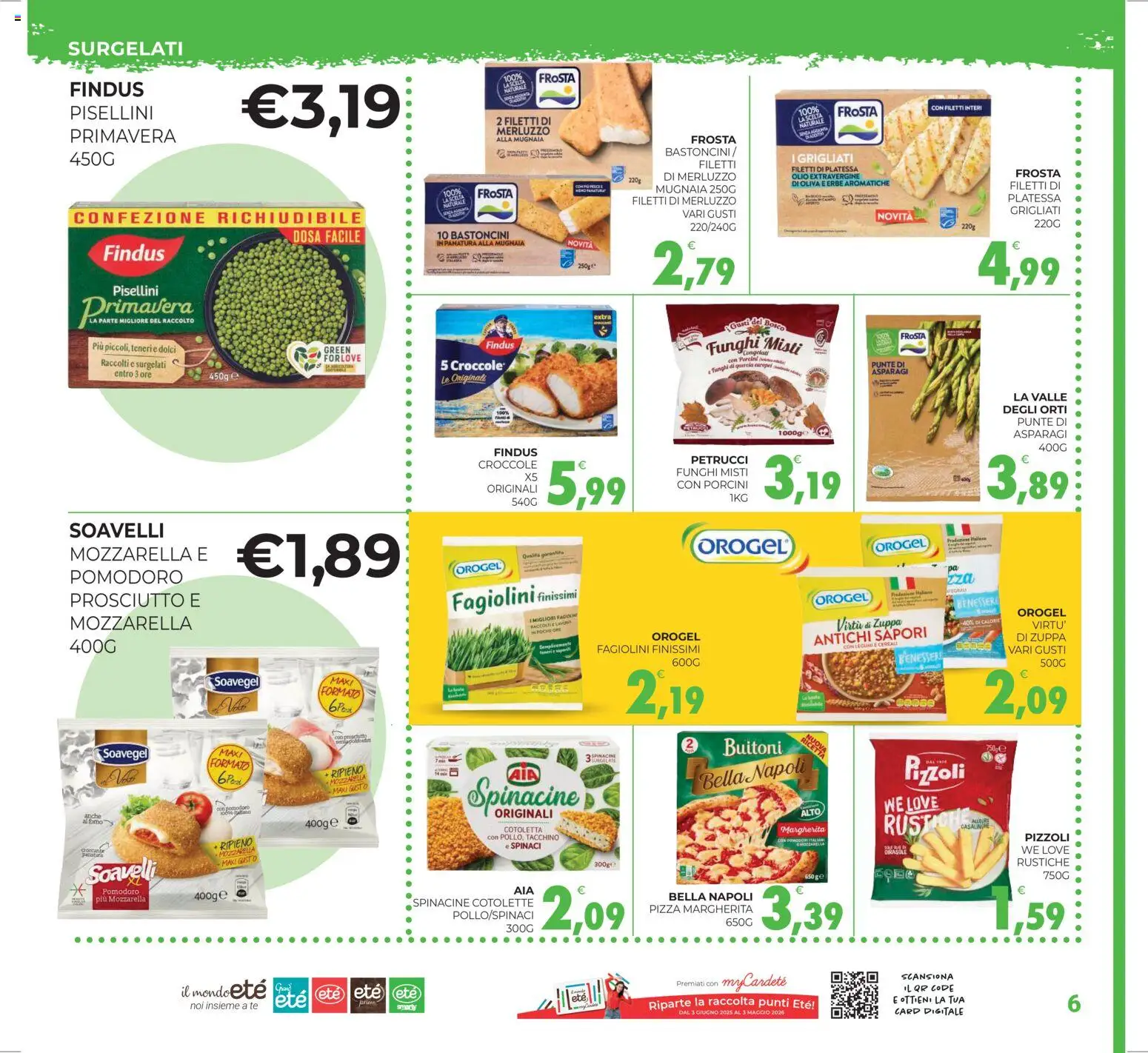 Volantino Eté del 16.01.2026 | Pagina: 6 | Prodotti: Merluzzo, Olio, Funghi, Spinaci