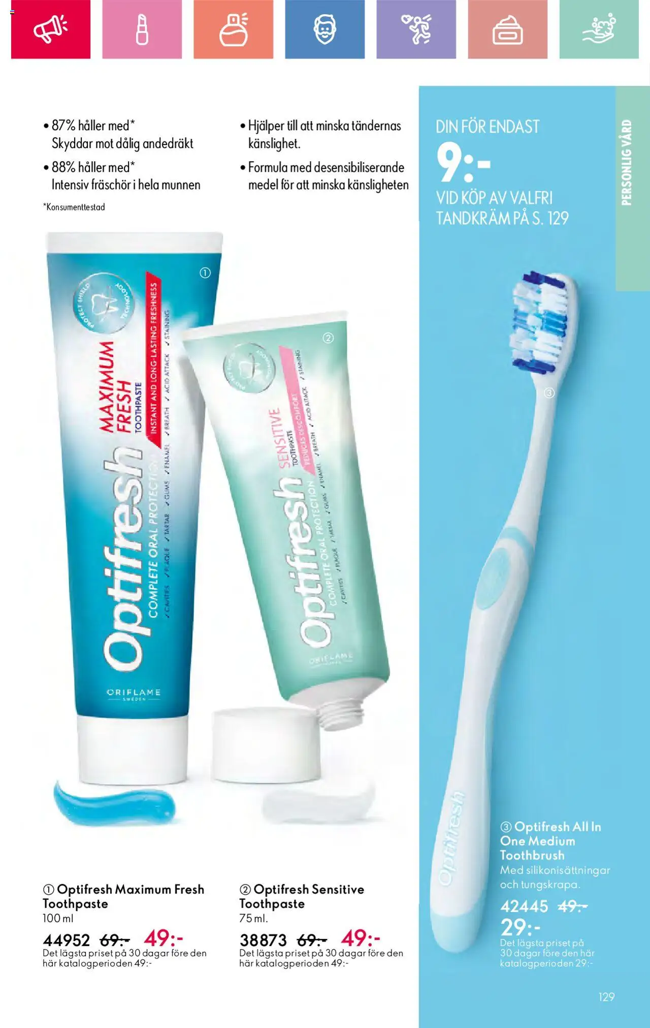 Oriflame reklamblad aktuell från 03.08.2025 | Sida: 129 | Produkter: Tandkräm