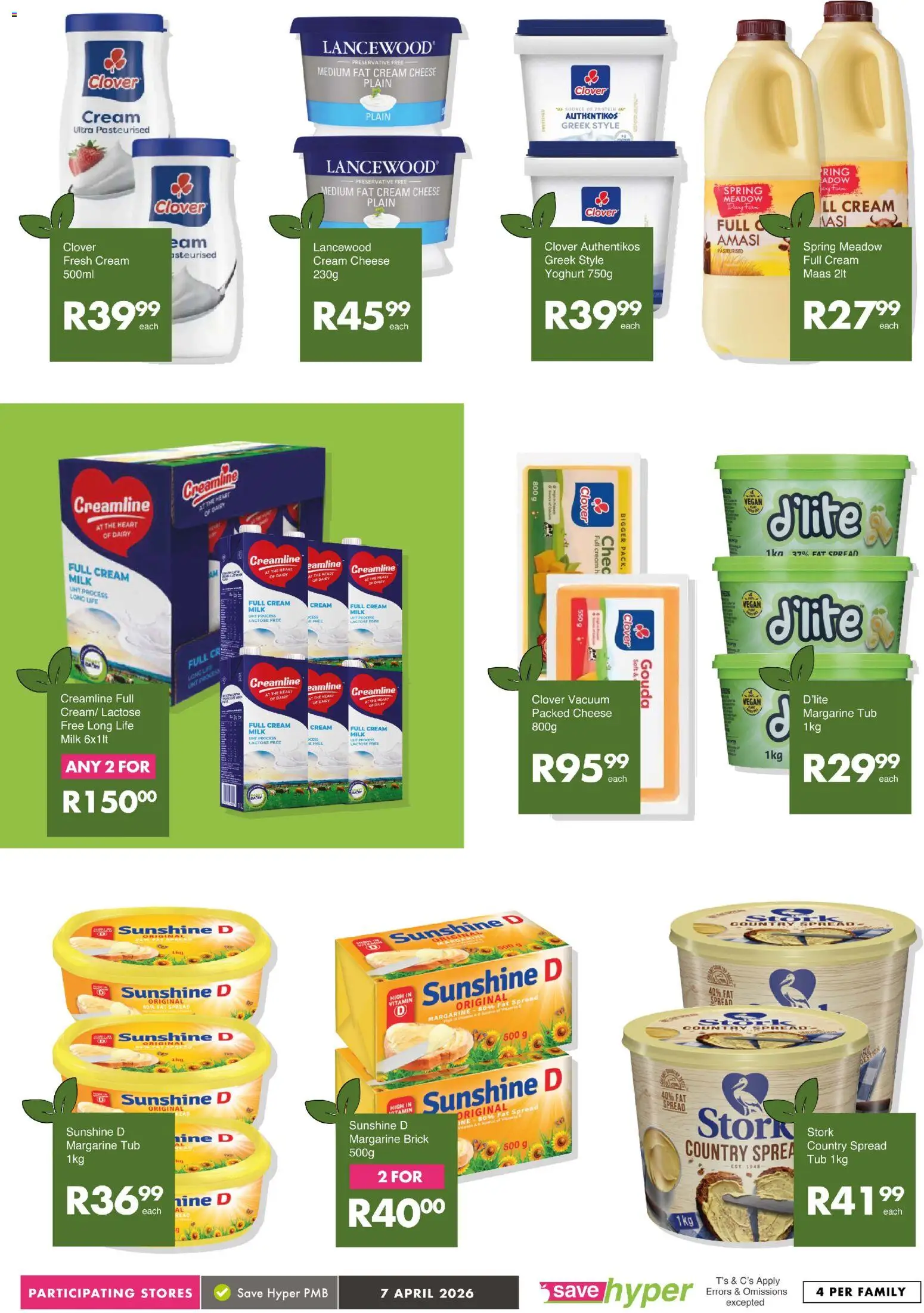New Save catalogue – valid from 07.04.2026 | Page: 10 | Products: Yoghurt, Margarine, Cream, Fat spread