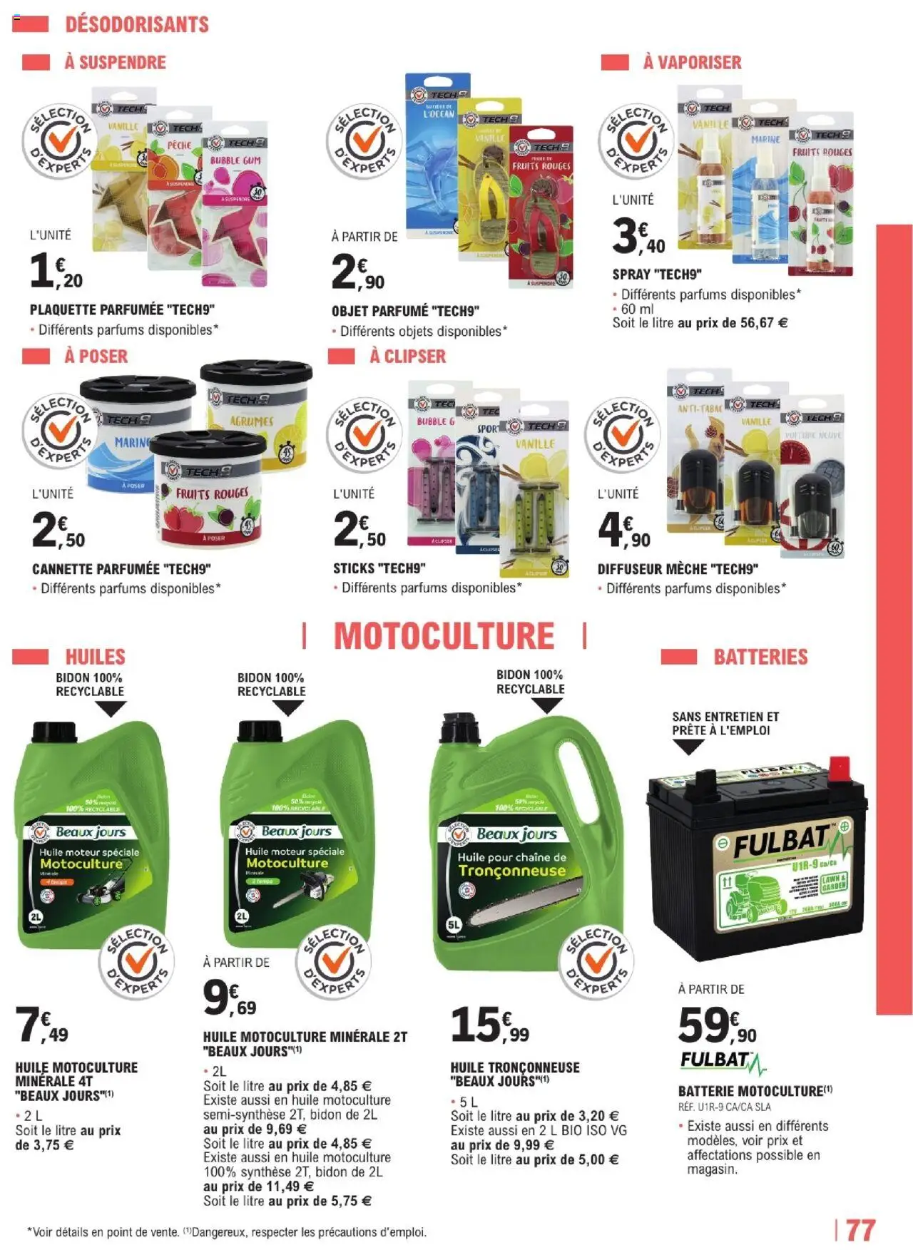  | Page: 77 | Produits: Tronçonneuse, Batterie, Panier, Huile