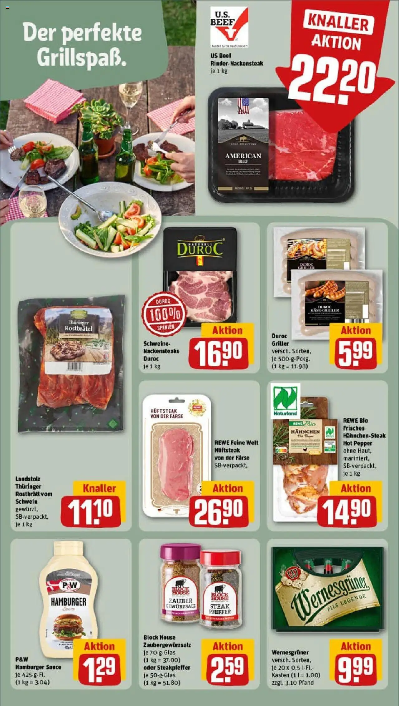 Rewe prospekt Berlin / Steglitz	 - gültig ab dem 20.07.2025 | Seite: 11 | Produkte: Gewürzsalz, Wernesgruner, Pfeffer, Steak