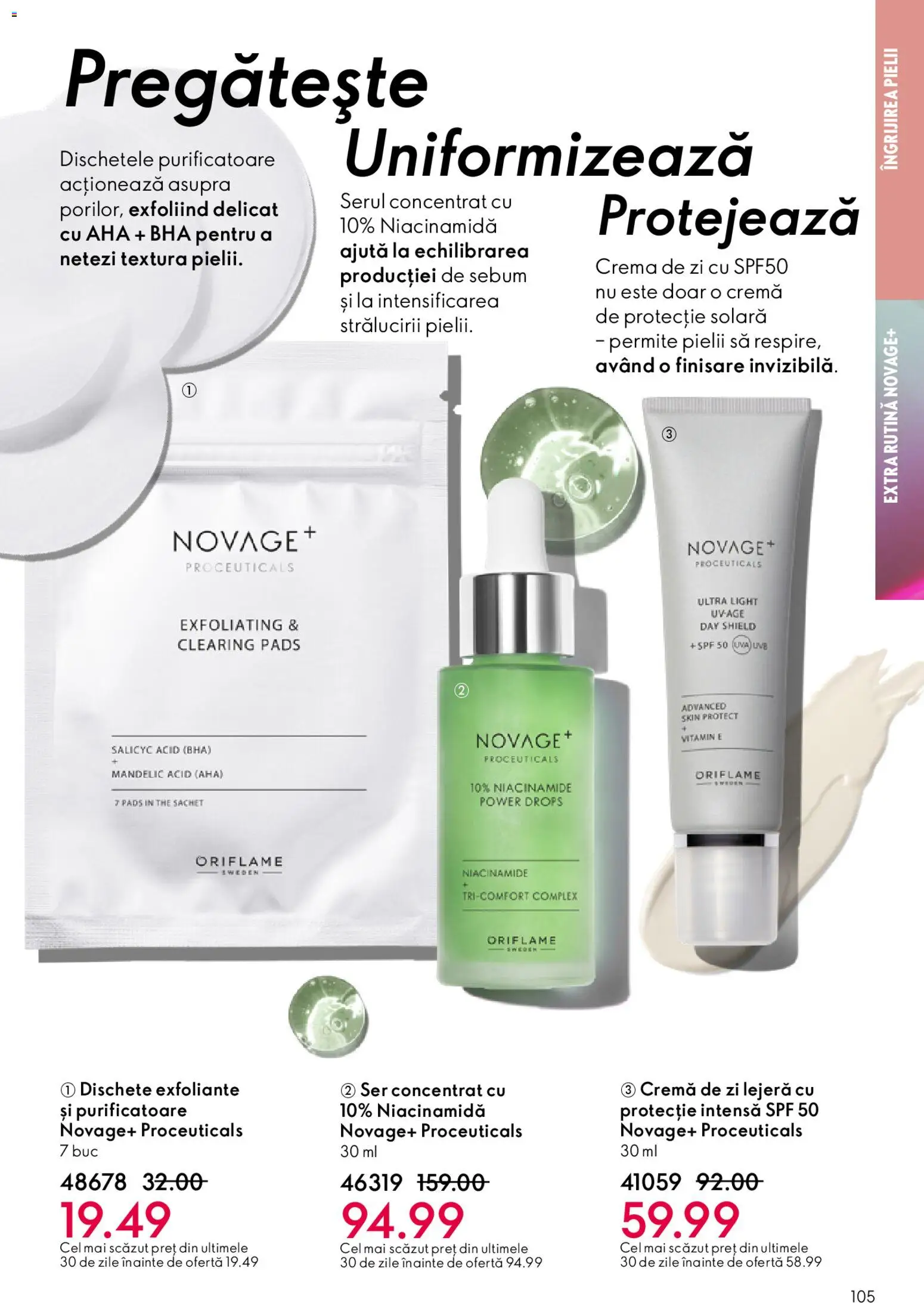 Noul catalog Oriflame – valabil de la 04.03.2026 | Pagină: 105 | Produse: Cremă de zi, Cremă, Protecție solară