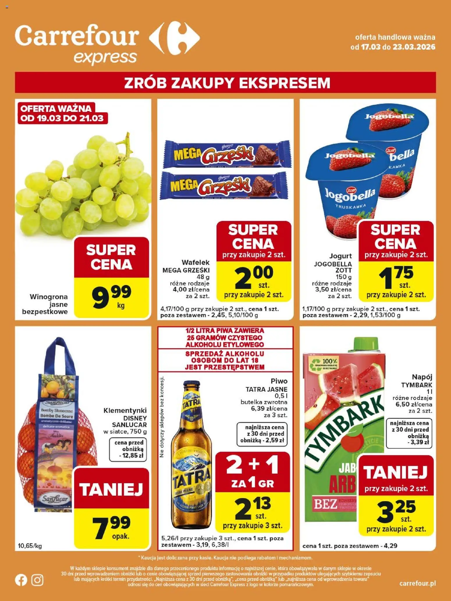 Carrefour gazetka - Express II od 17.03.2026 | Strona: 2 | Produkty: Winogrona, Jogurt, Piwo