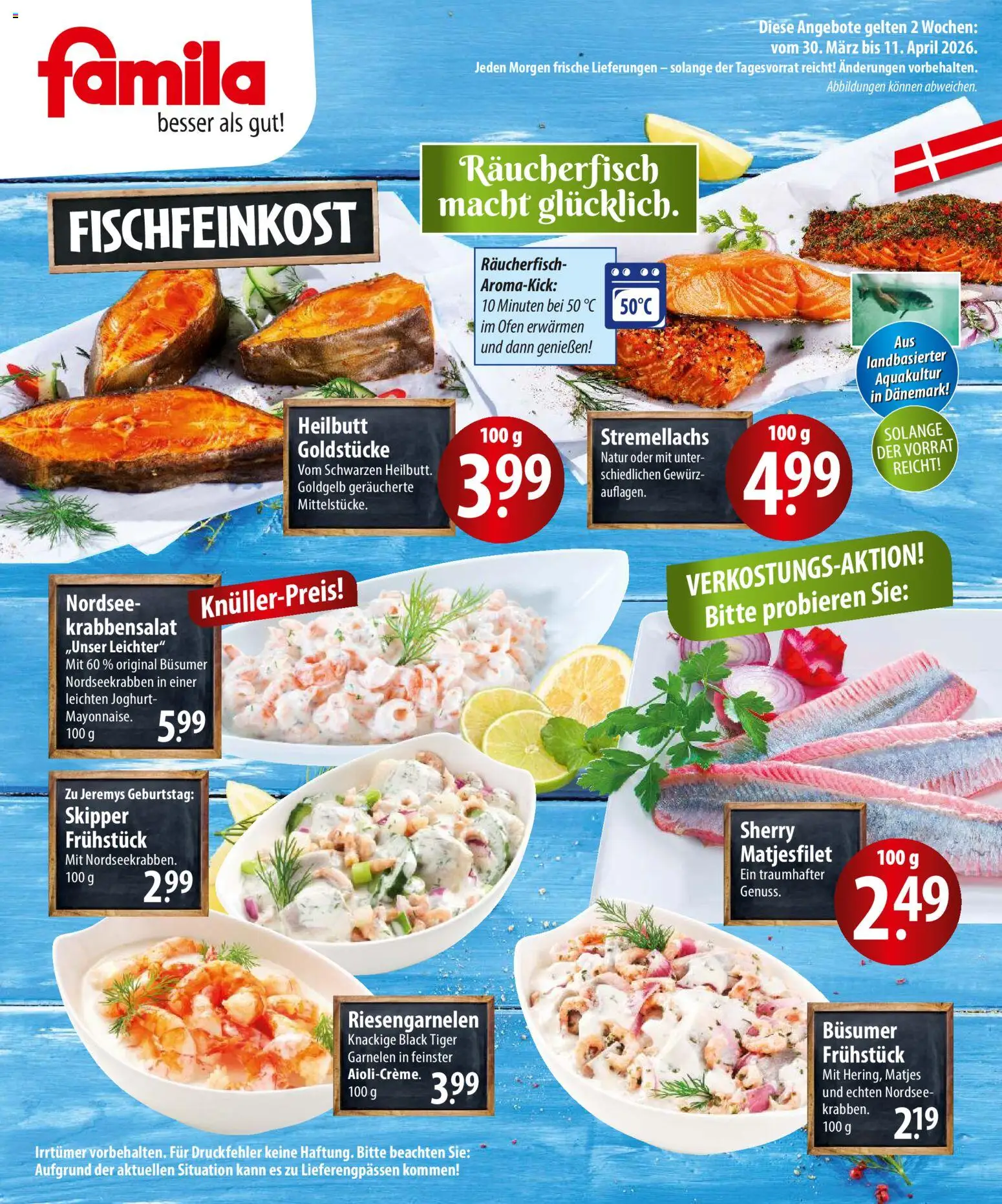 Famila Fischmarkt – gültig ab 30.03.2026 | Seite: 2 | Produkte: Ofen, Joghurt, Garnelen
