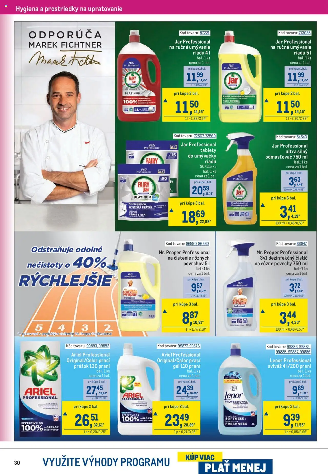 Metro gastronómia │ platný od 13.08.2025 | Strana: 30 | Produkty: Prací prášok, Ariel, Jar, Lenor