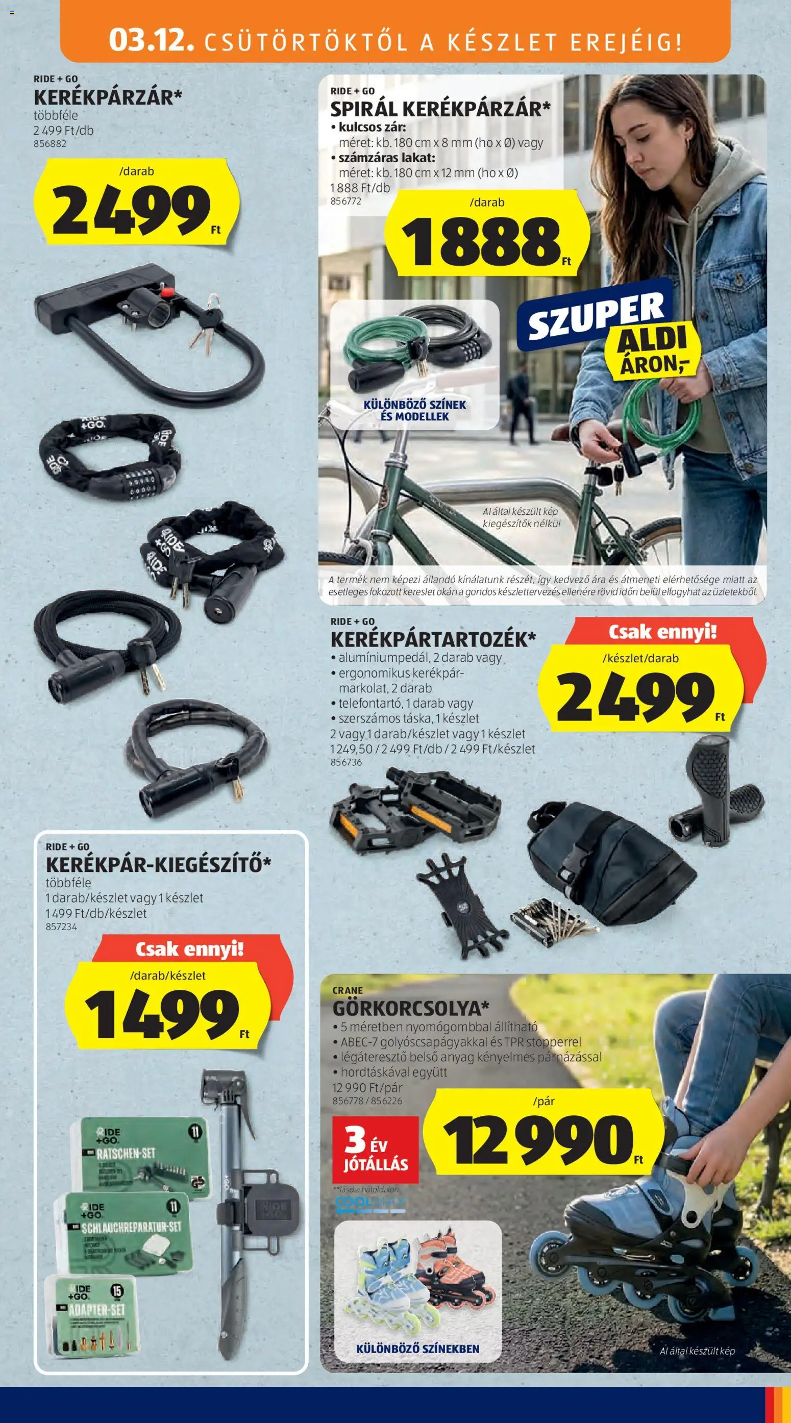 Aldi akciós ujság - amely érvényes a következő dátumtól: 12.03.2026 | Oldal: 41 | Termékek: Roller, Kerékpár