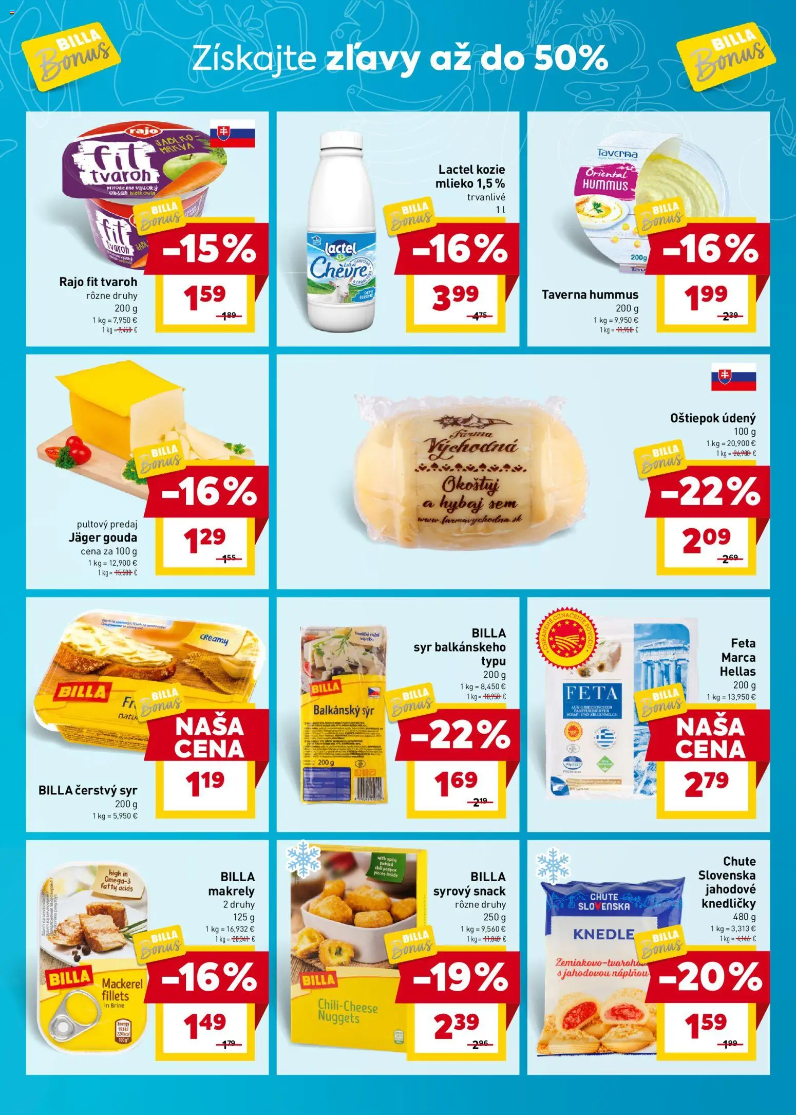 Nové Billa akcie – leták je platný od 18.03.2026 | Strana: 3 | Produkty: Mlieko, Syr, Feta, Balkánsky syr