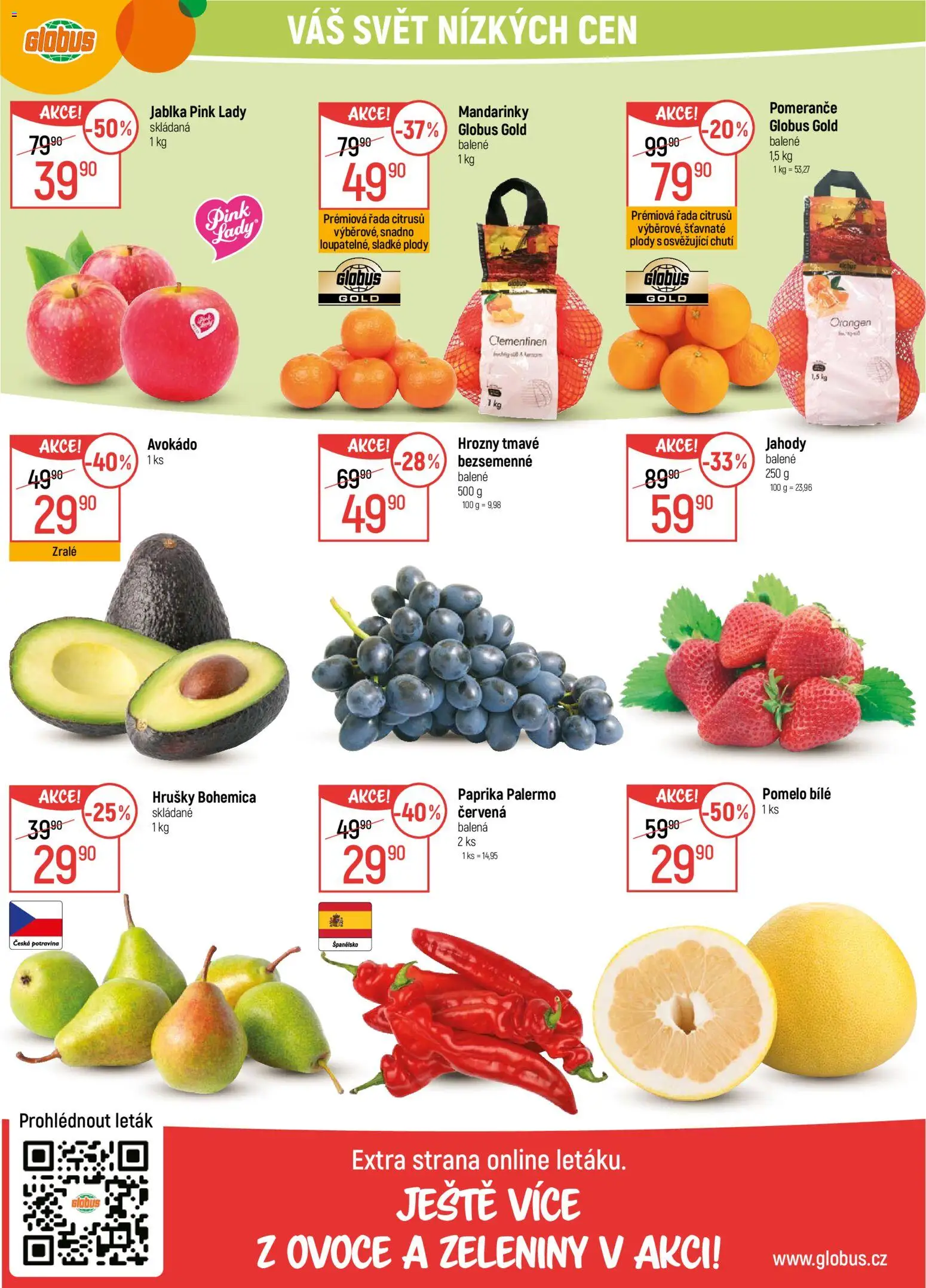 Globus leták - Praha-Štěrboholy  od 03.12.2025 | Strana: 28 | Produkty: Globus, Jahody, Mandarinky, Paprika