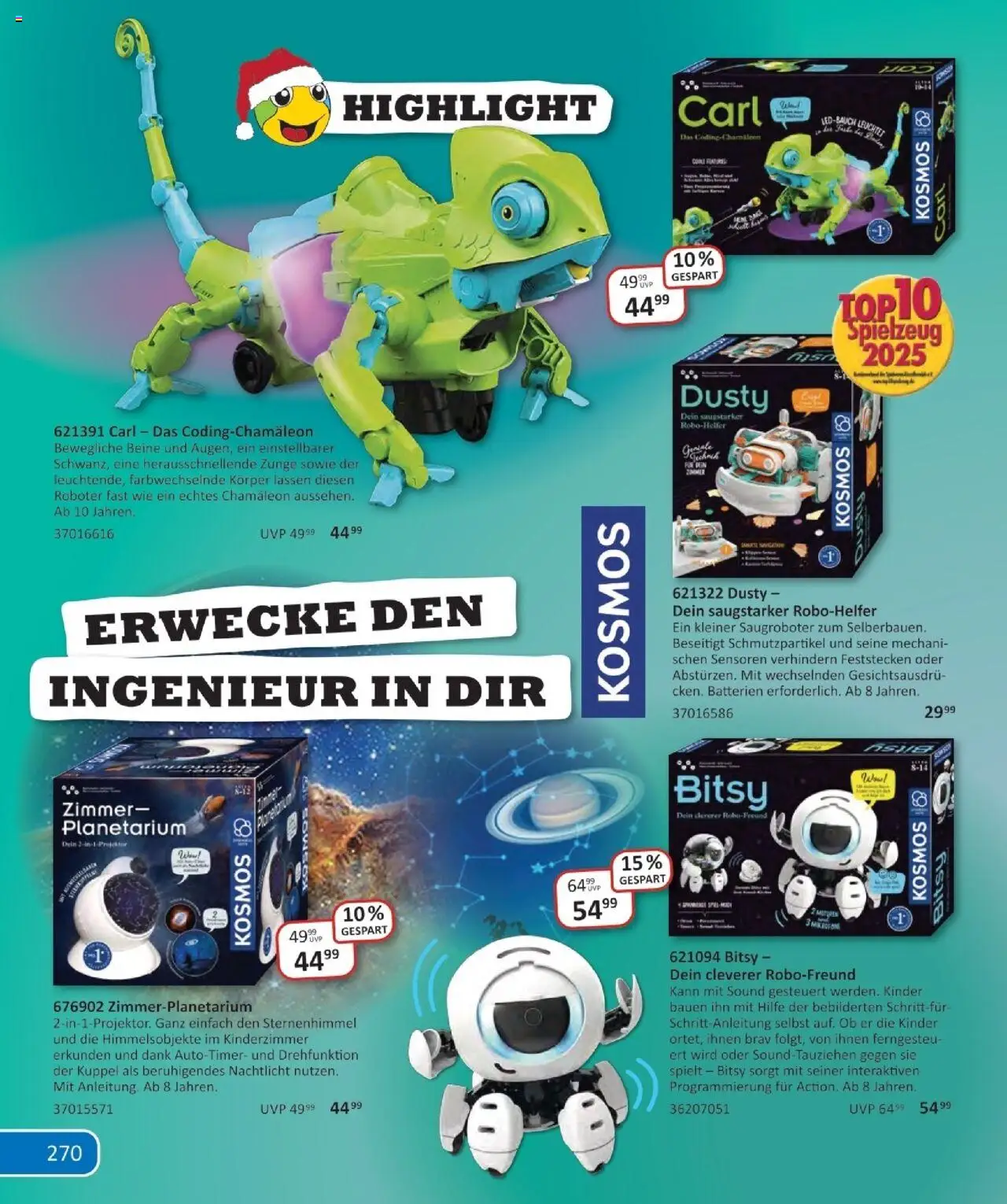 Vedes Das große Buch der Wünsche – gültig ab 29.09.2025 | Seite: 270 | Produkte: Roboter, Navigation, Batterien, Nachtlicht