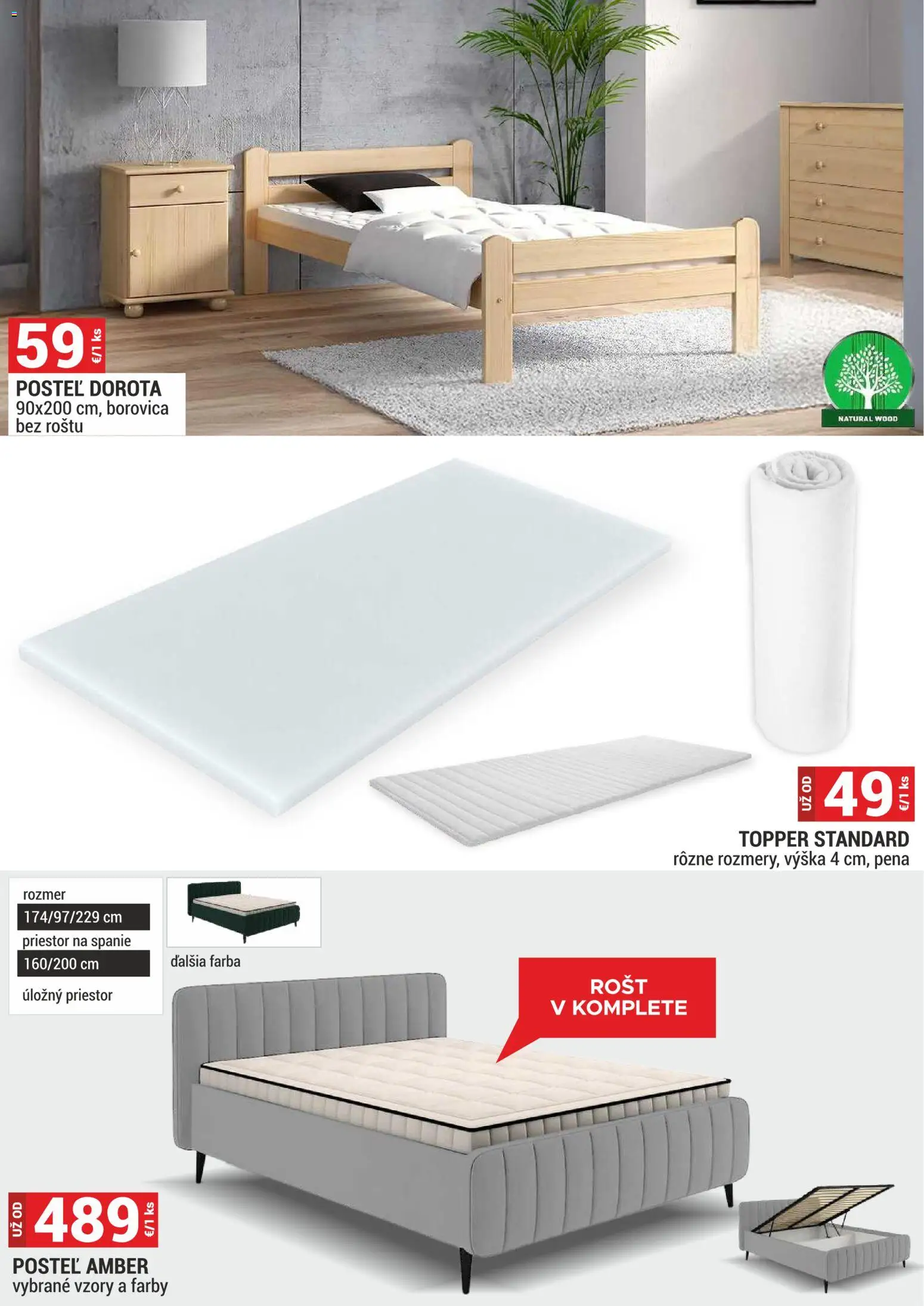 Nové Merkury Market akcie – leták je platný od 02.01.2026 | Strana: 13 | Produkty: Posteľ, Rošt