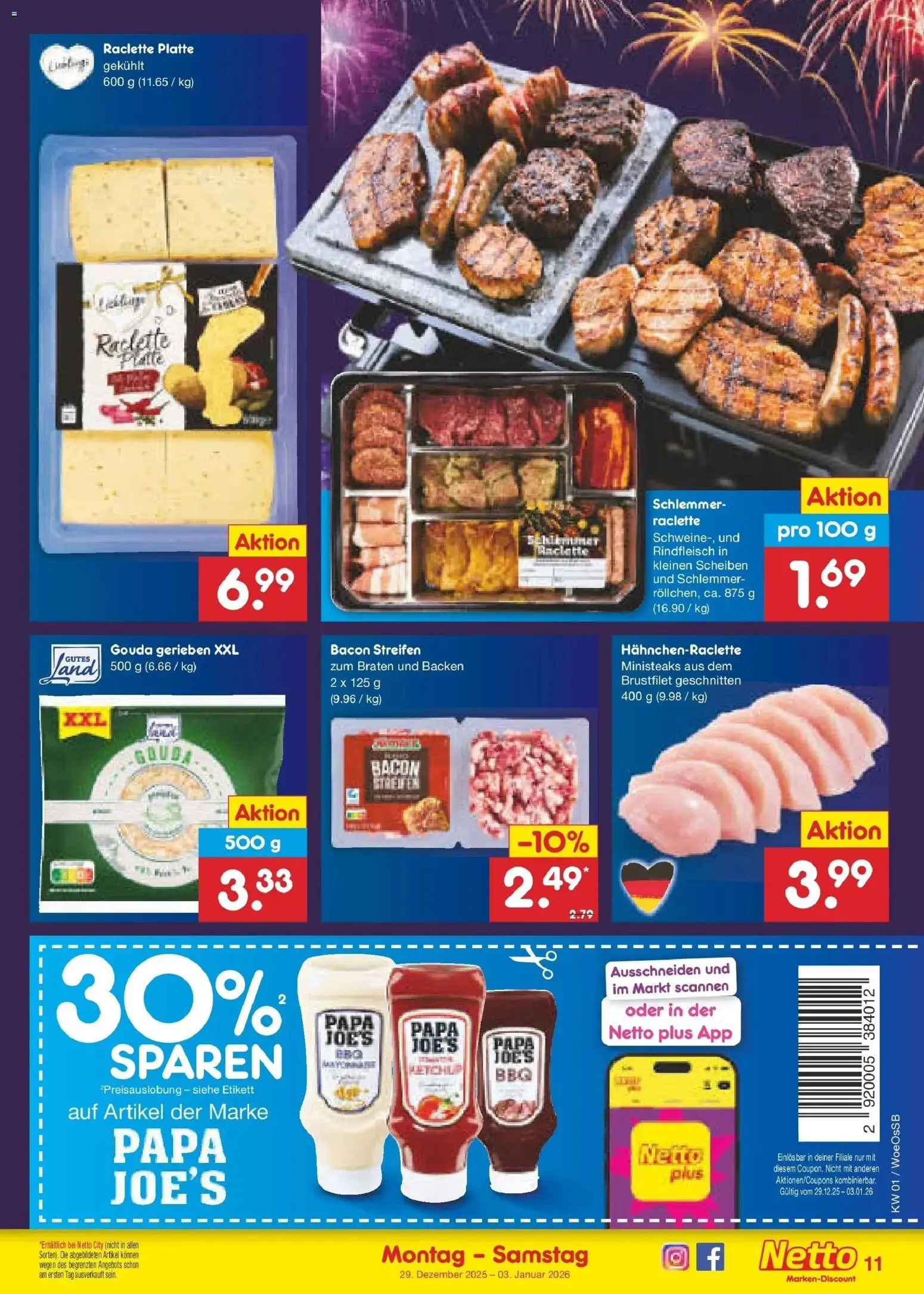 Netto Marken-Discount prospekt Gemmingen	 – gültig ab 28.12.2025 | Seite: 11 | Produkte: Gouda, Raclette, Rindfleisch, Ketchup