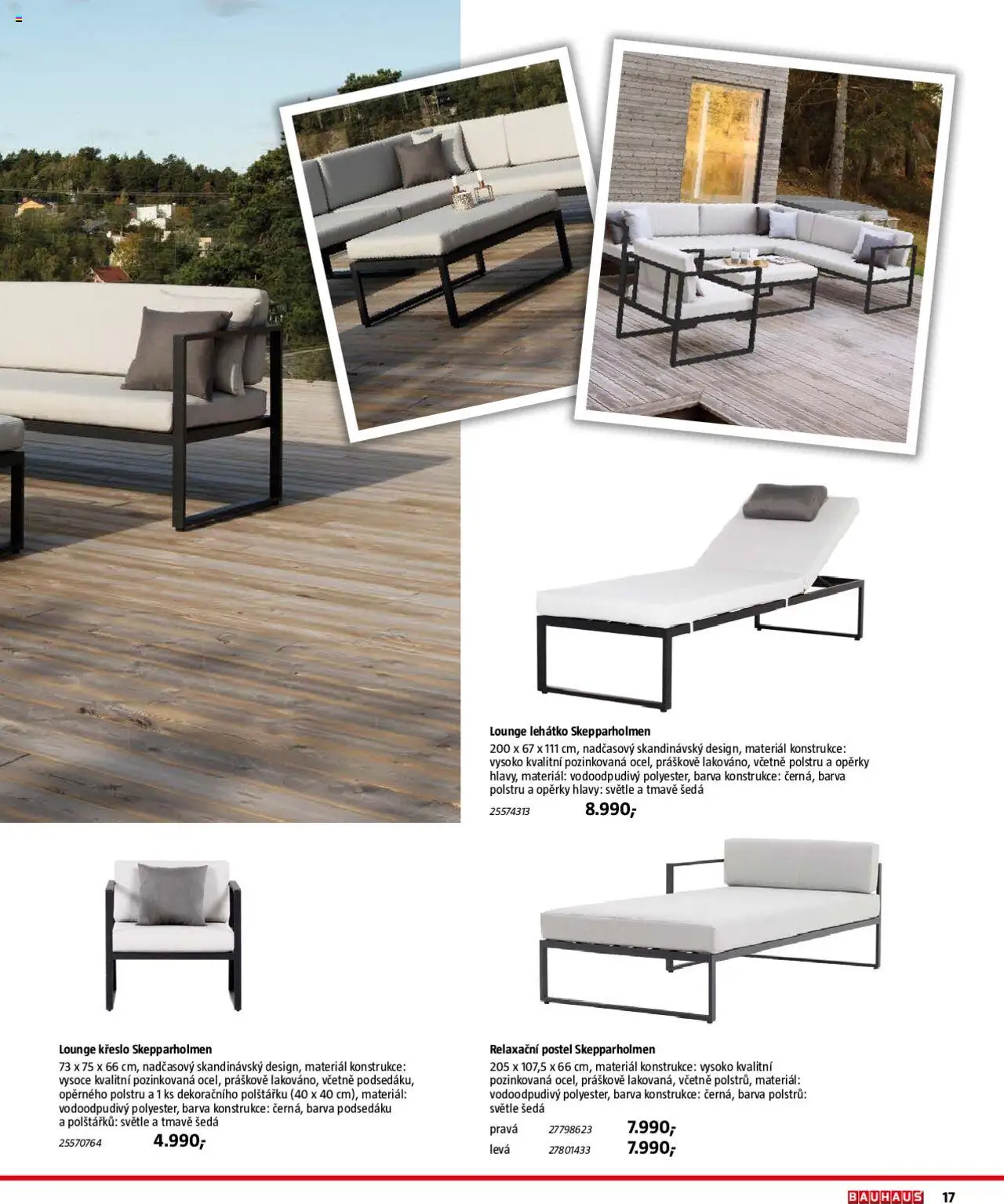 Bauhaus katalog Zahradní nábytek od 01.04.2025 | Strana: 17 | Produkty: Postel, Křeslo, Lehátko